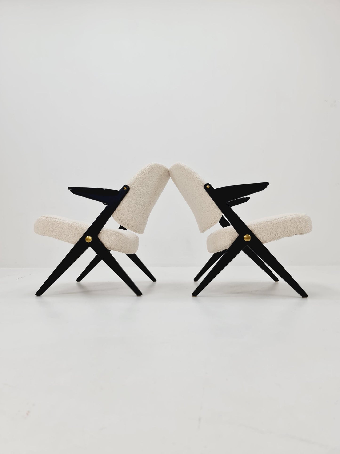 Swedish Midcentury Teddy Fabric armchair Triva by Bengt Ruda for Nordiska Kompaniet, 1960s, set of 2