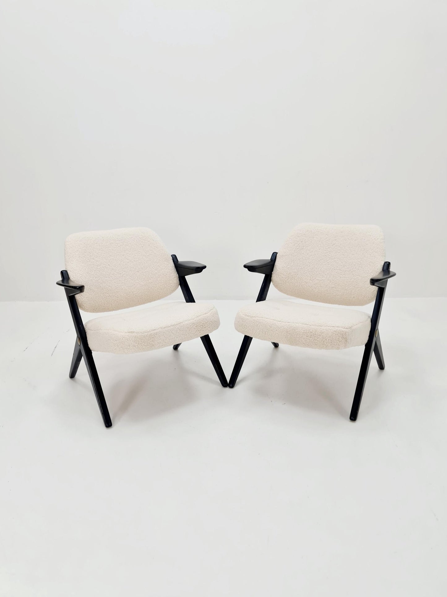 Swedish Midcentury Teddy Fabric armchair Triva by Bengt Ruda for Nordiska Kompaniet, 1960s, set of 2