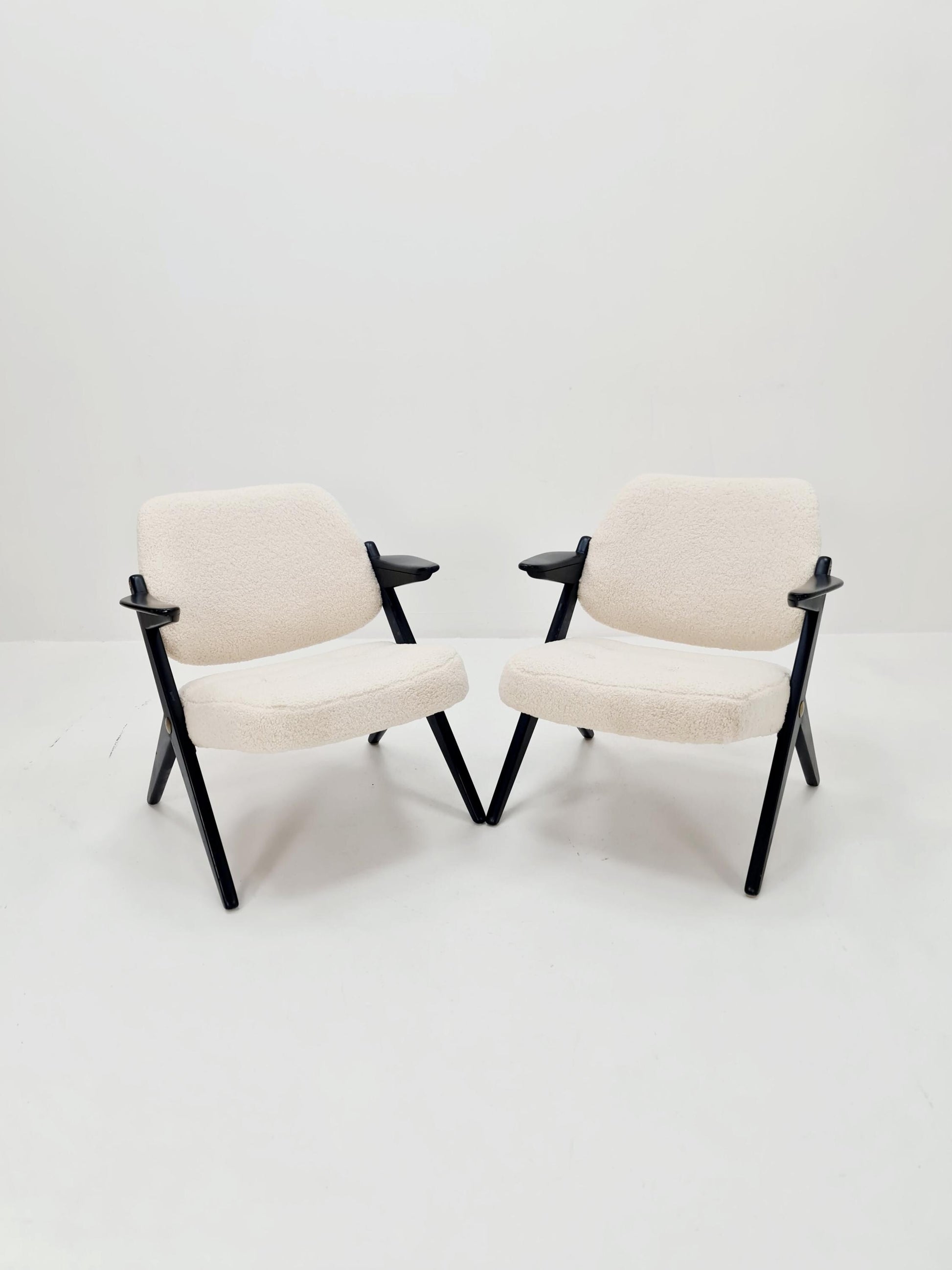 Swedish Midcentury Teddy Fabric armchair Triva by Bengt Ruda for Nordiska Kompaniet, 1960s, set of 2