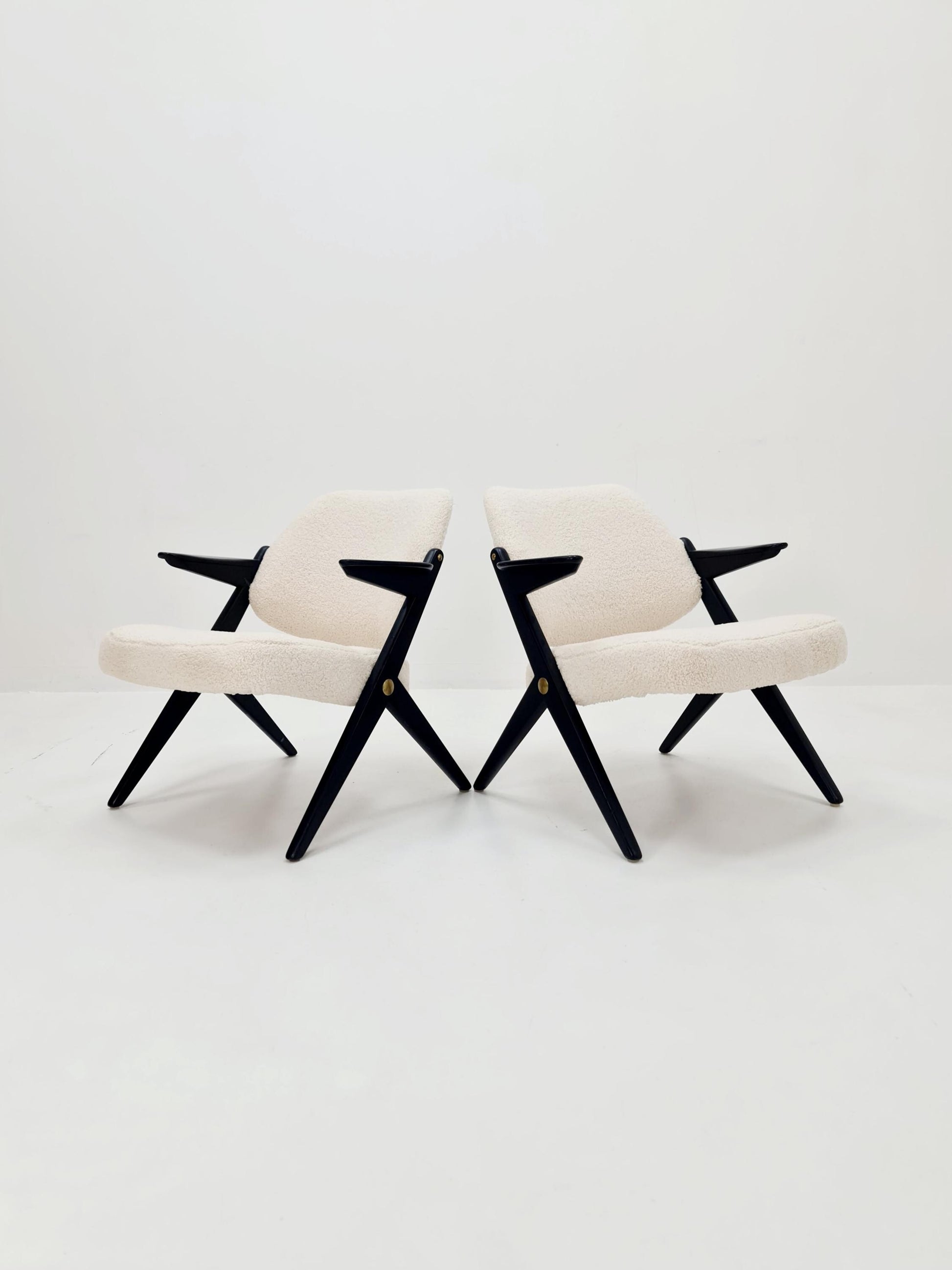 Swedish Midcentury Teddy Fabric armchair Triva by Bengt Ruda for Nordiska Kompaniet, 1960s, set of 2