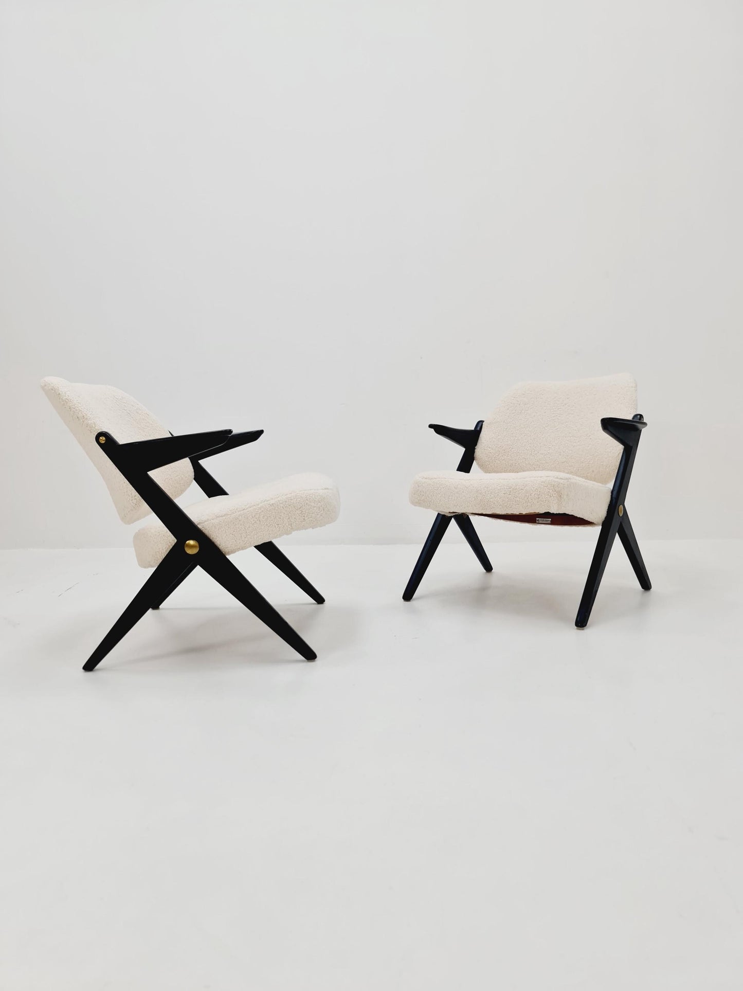 Swedish Midcentury Teddy Fabric armchair Triva by Bengt Ruda for Nordiska Kompaniet, 1960s, set of 2