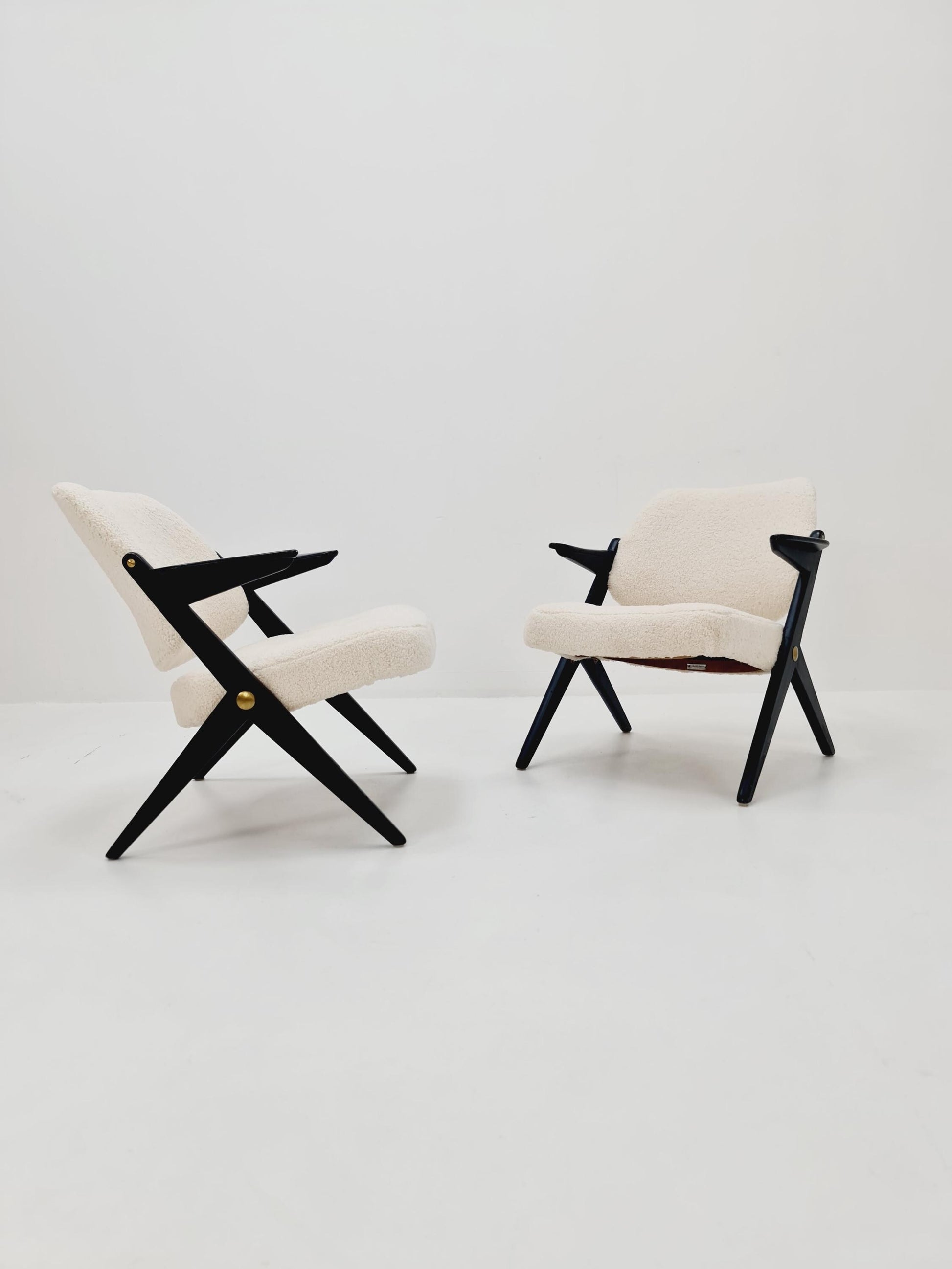 Swedish Midcentury Teddy Fabric armchair Triva by Bengt Ruda for Nordiska Kompaniet, 1960s, set of 2