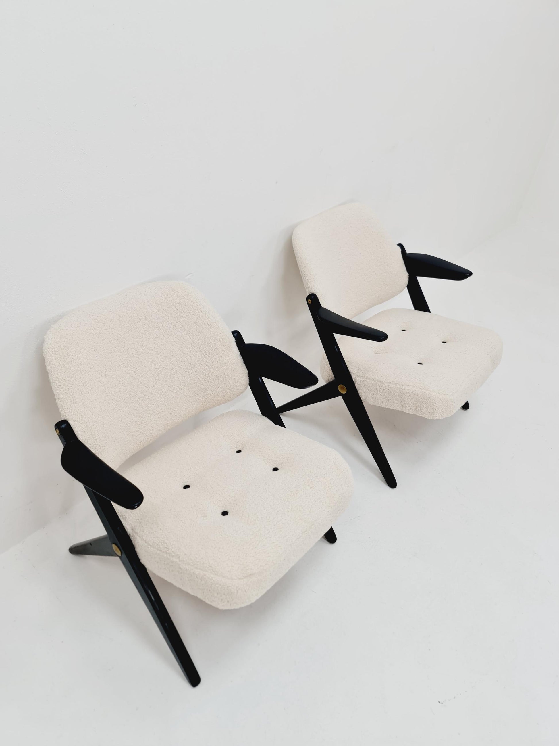 Swedish Midcentury Teddy Fabric armchair Triva by Bengt Ruda for Nordiska Kompaniet, 1960s, set of 2