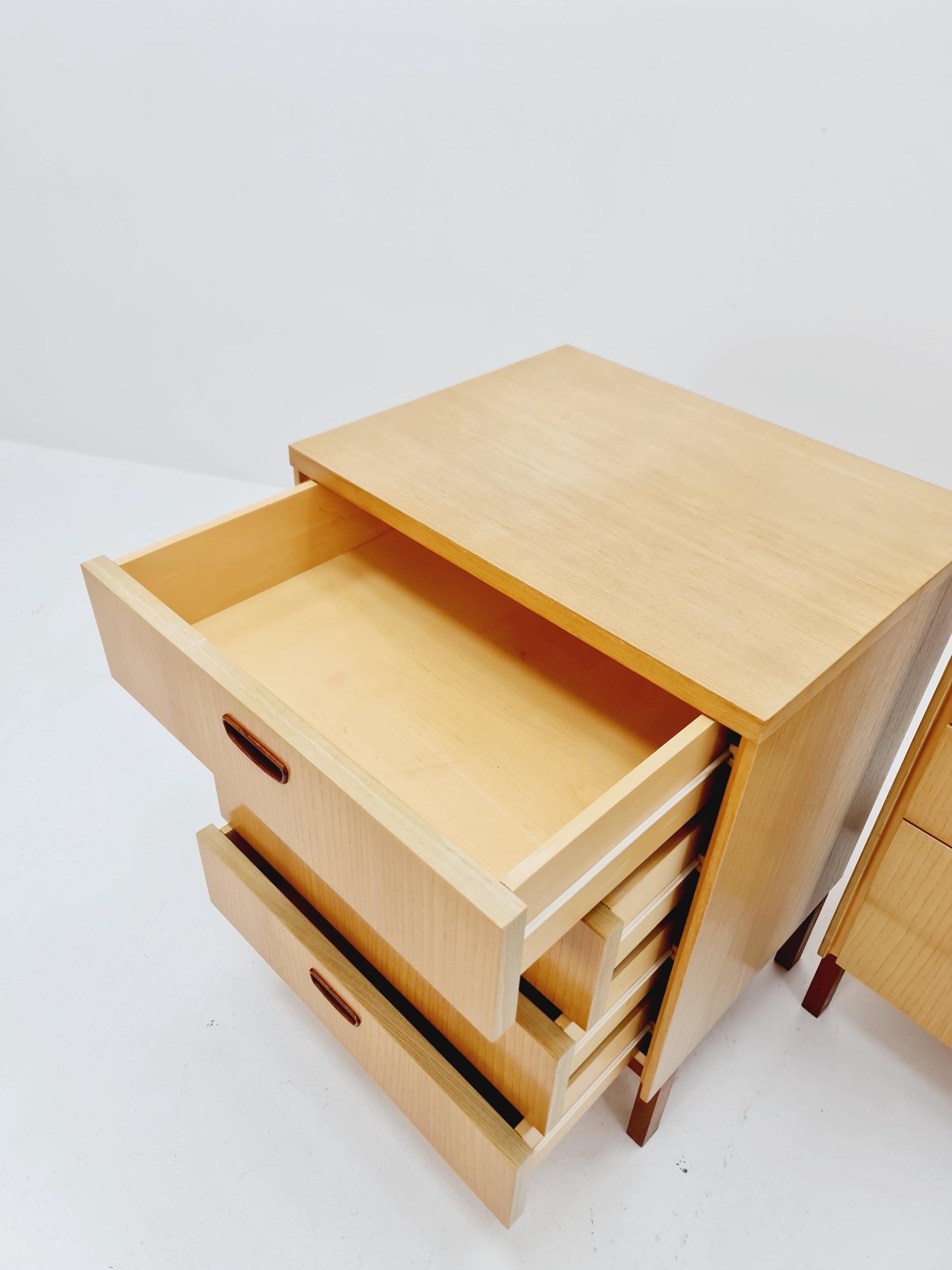 German Mid century Ash and Teak nightstands/ bedside tables BY WK Möbel , 1960s