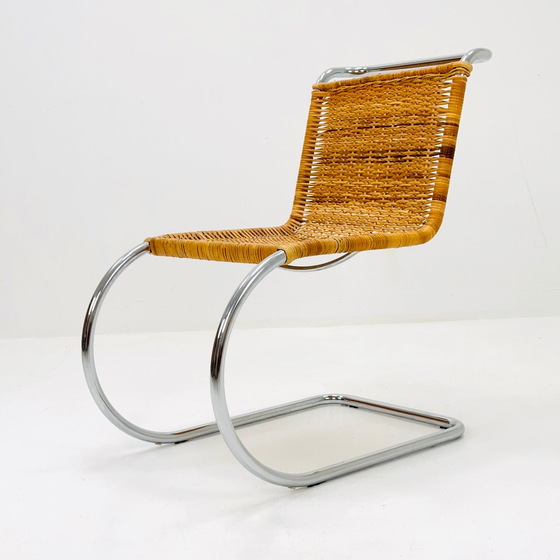 Mid century Bauhaus B42/MR10 Rattan Easy chair by Mies Van Der Rohe for Tecta, 1980