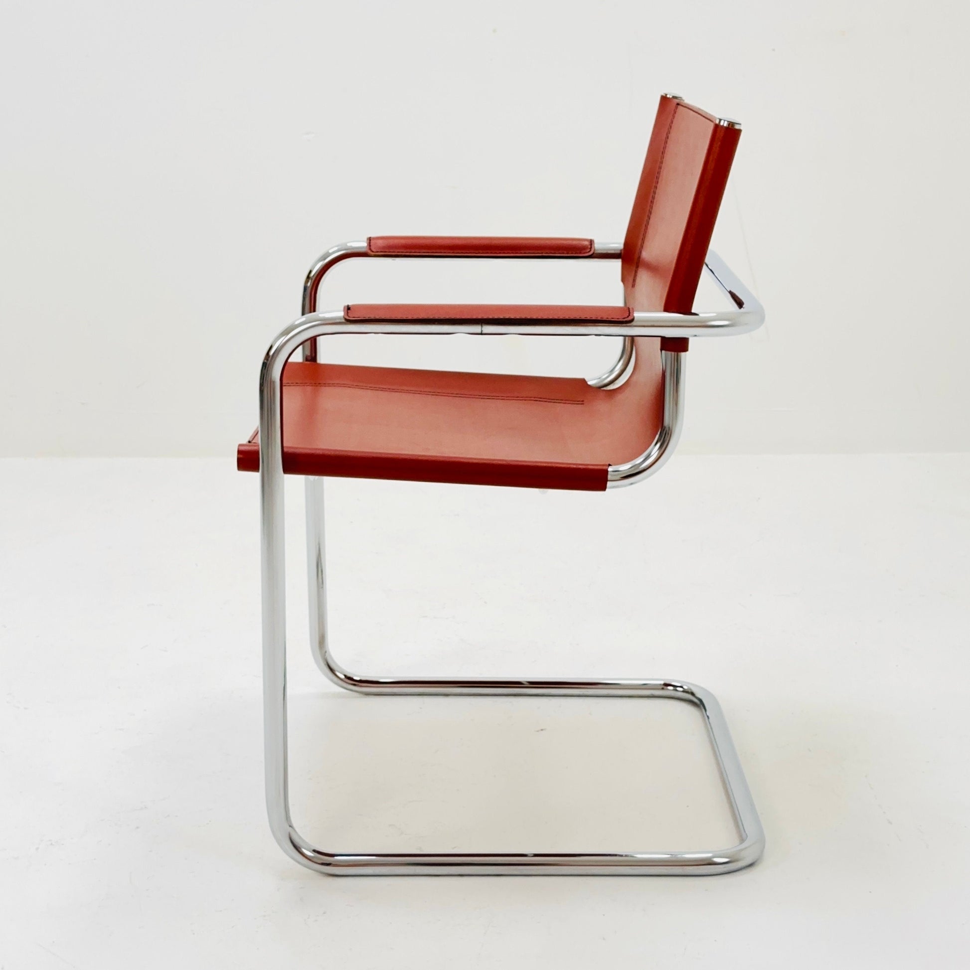 Bauhaus mid century Visitor Chair MG5 by mart stam and Marcel Brauer Italy 1980s
