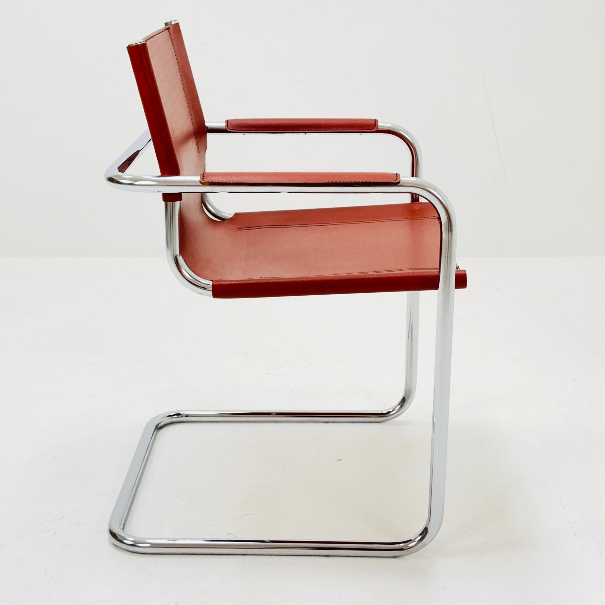Bauhaus mid century Visitor Chair MG5 by mart stam and Marcel Brauer Italy 1980s