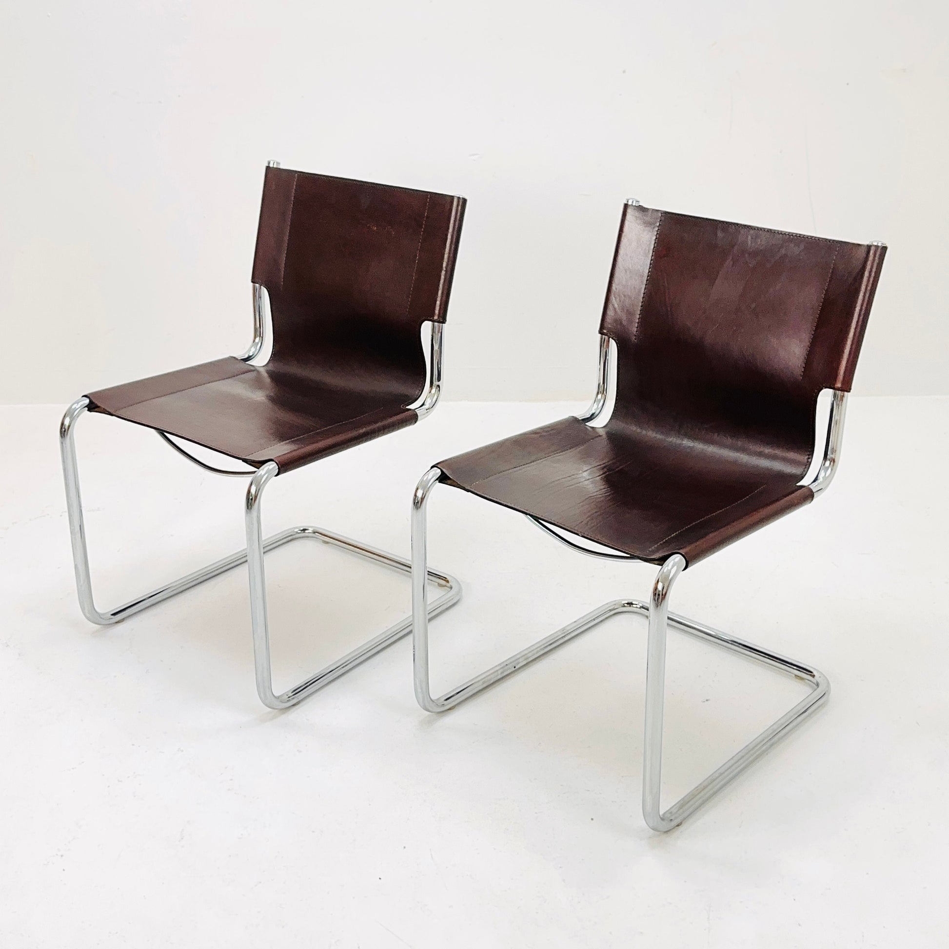 set of 2 Mid-Century Vintage S33 Chair by Mart Stam & Marcel Breuer for Matteo grassi 1980s Italy