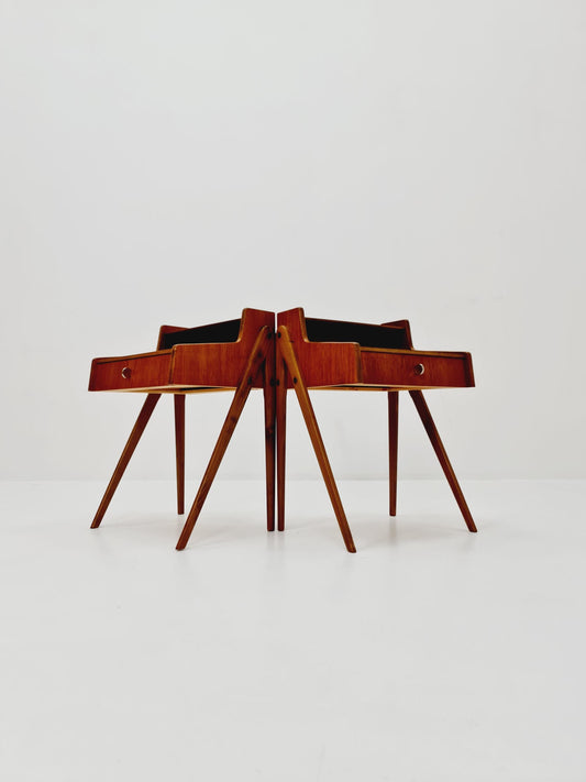Mid century Danish teak side tables/ Bedside tables/ Nightstands, Denmark, 1960s, set of 2