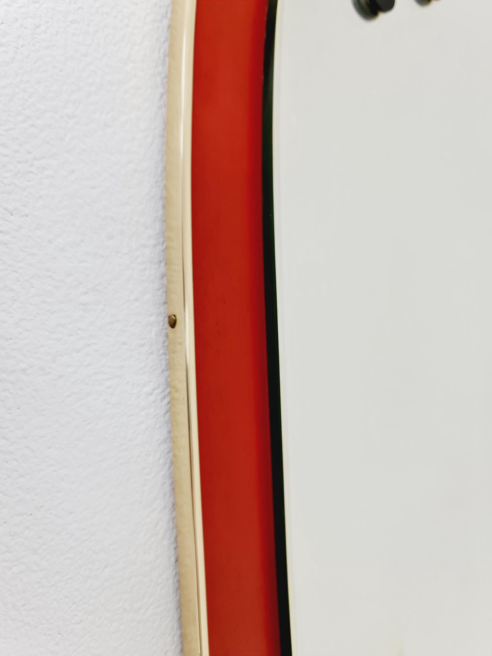 Mid Century asymmetric German brass Original kidney wall mirror from the 60s Rockabilly By Zier