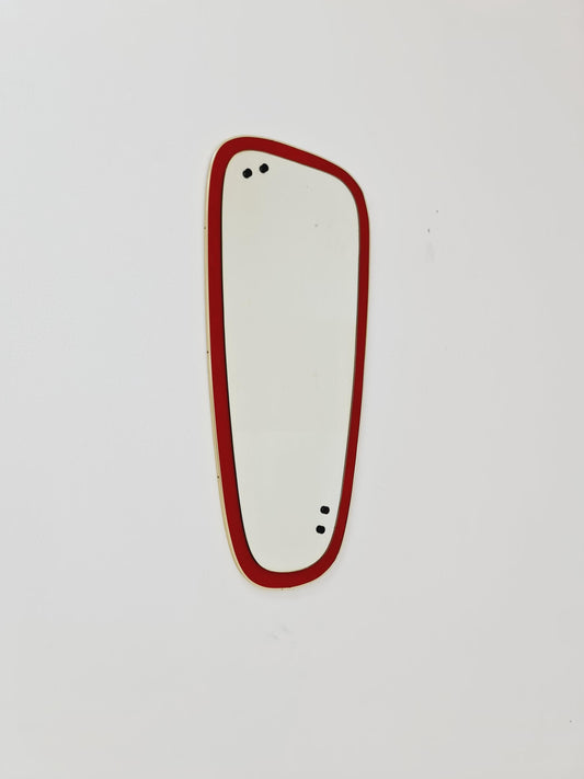 Mid Century asymmetric German brass Original kidney wall mirror from the 60s Rockabilly By Zier