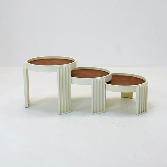 Set of 3 Marema Stacking Tables by Gianfranco Frattini for Cassina, 1970s Italy