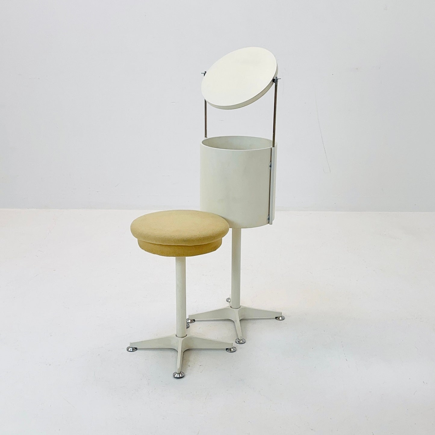 mid century white vanity / make up table - stool by Bremshey & Co. Germany 1960s
