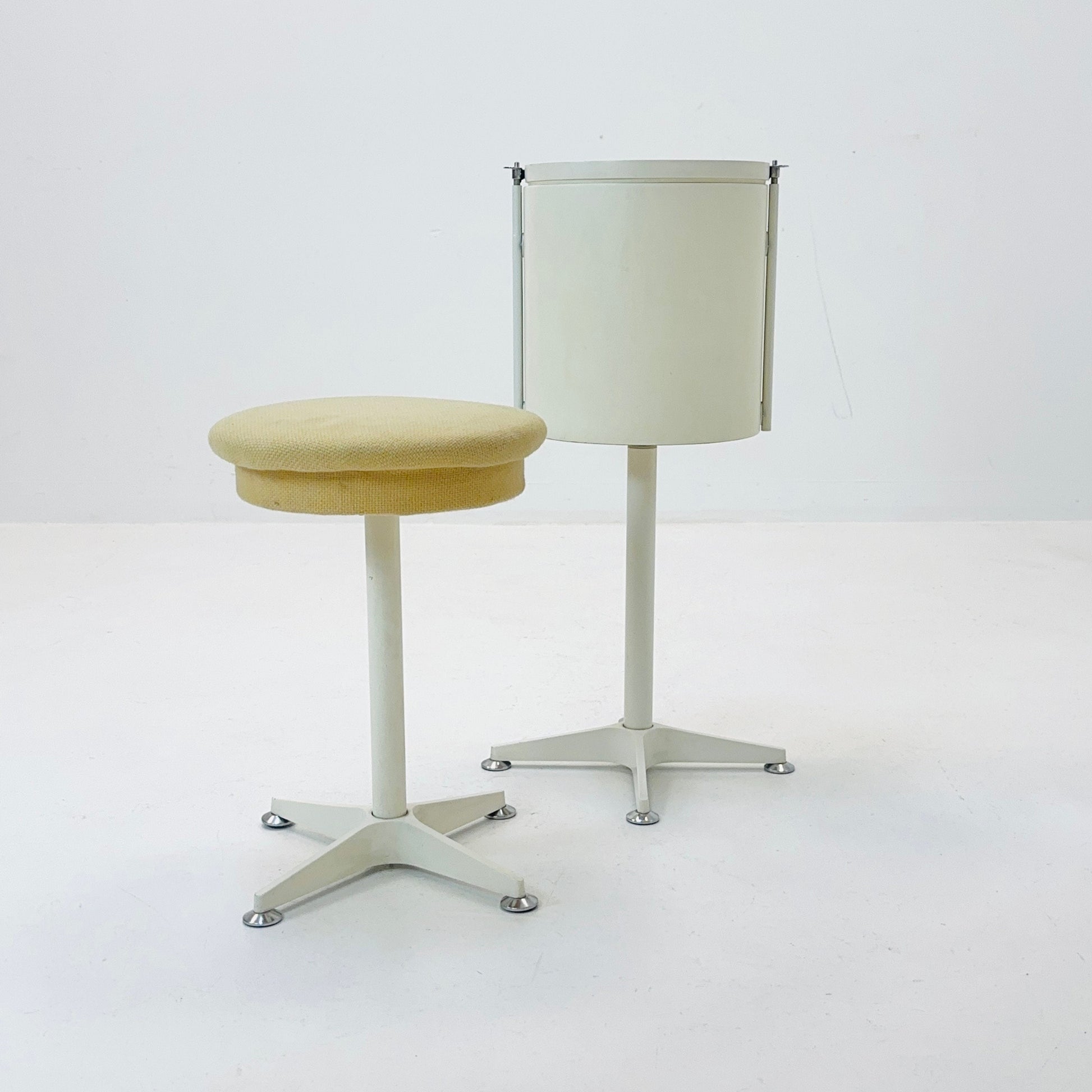 mid century white vanity / make up table - stool by Bremshey & Co. Germany 1960s