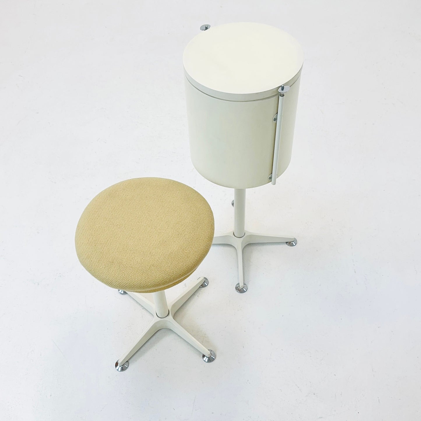 mid century white vanity / make up table - stool by Bremshey & Co. Germany 1960s
