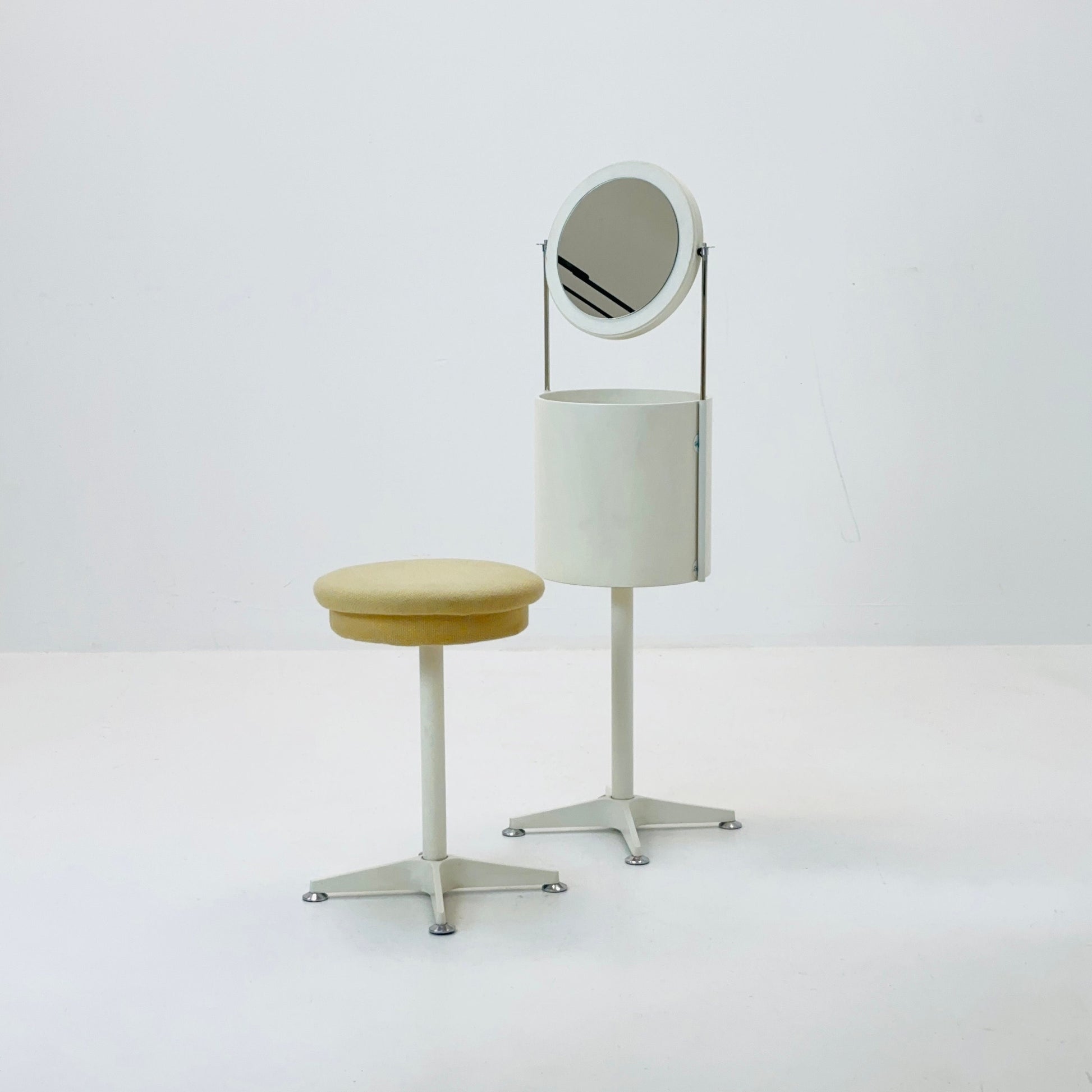 mid century white vanity / make up table - stool by Bremshey & Co. Germany 1960s