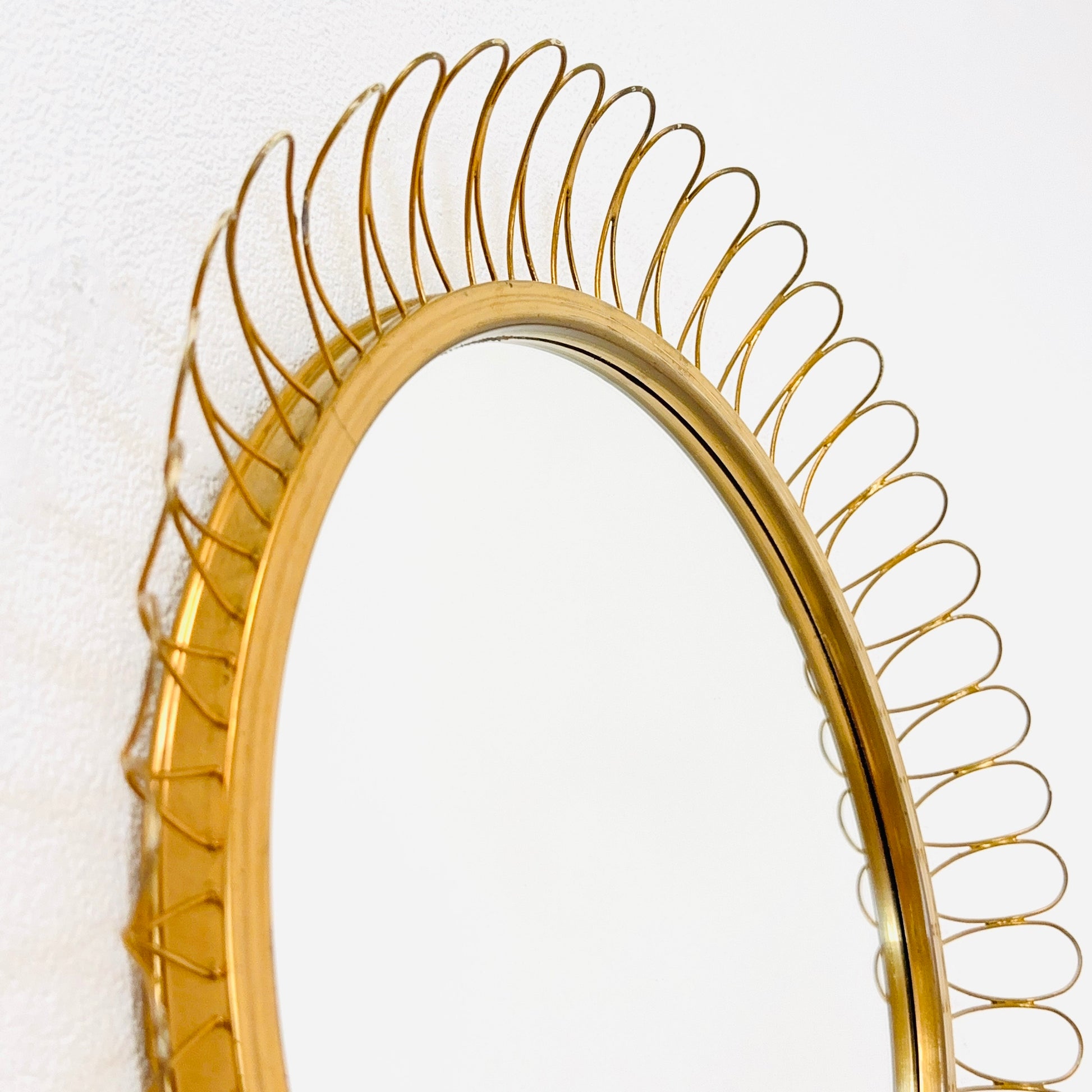 Mid-century wall mirror by Josef Frank Svenskt Tenn, Austria, Sweden, brass, 1950s