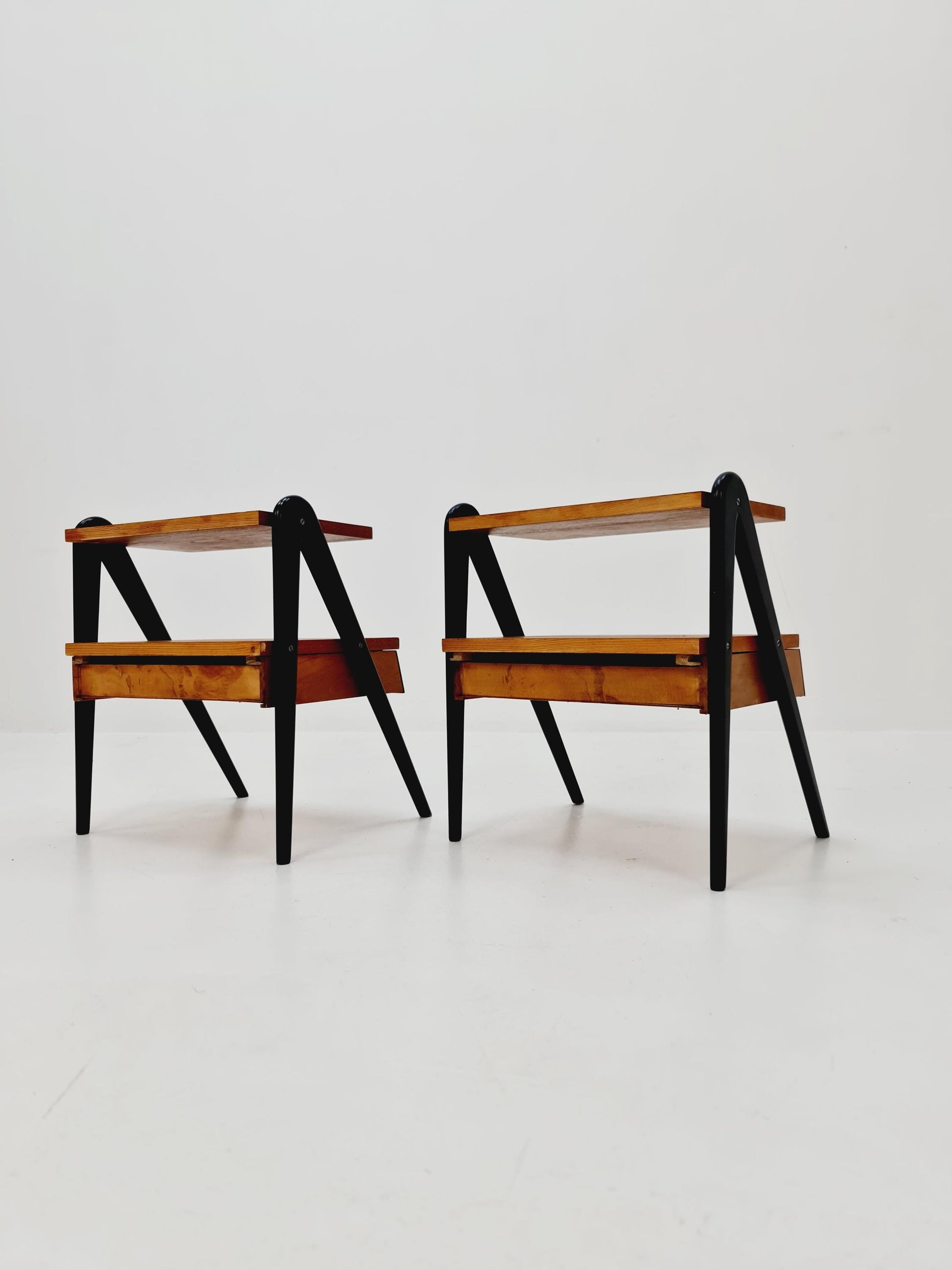 Pair of Danish teak vintage bedside tables/ Night stands, 1960s