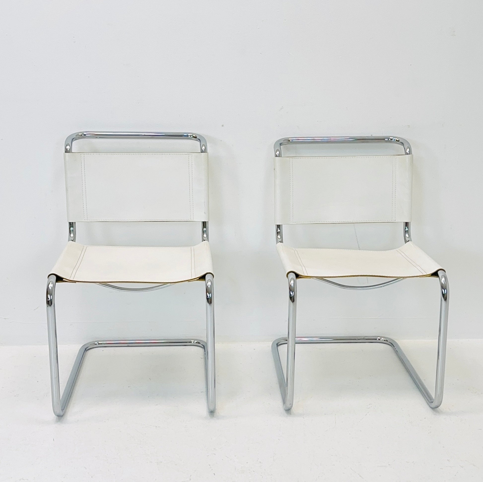 set of 2 Mid-Century Bauhaus S33 Chair by Mart Stam of Italy 1980s