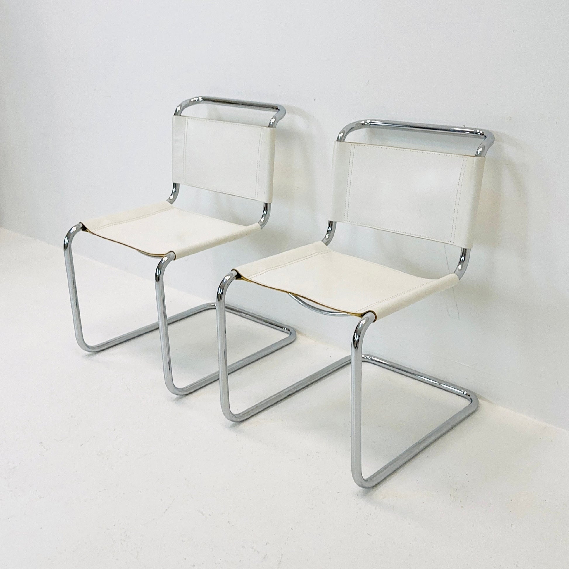 set of 2 Mid-Century Bauhaus S33 Chair by Mart Stam of Italy 1980s