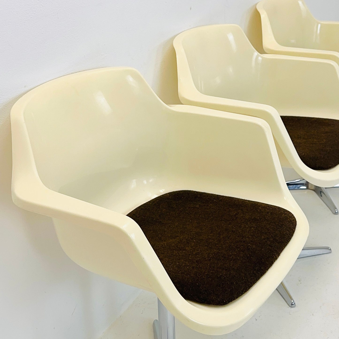 Set of 3 Space age armchairs by G. Leowald for Wilkhahn, 1970s