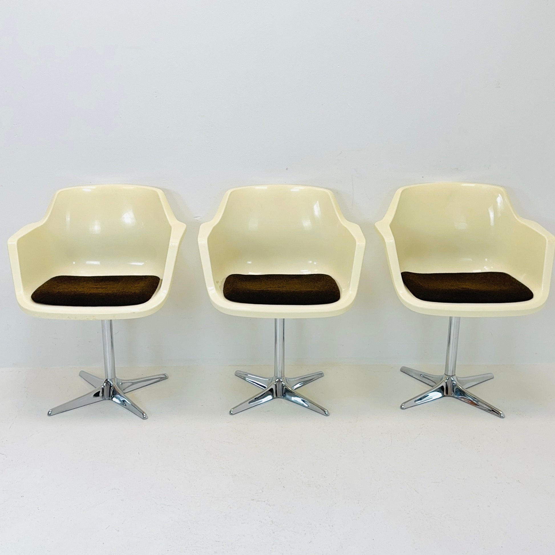 Set of 3 Space age armchairs by G. Leowald for Wilkhahn, 1970s