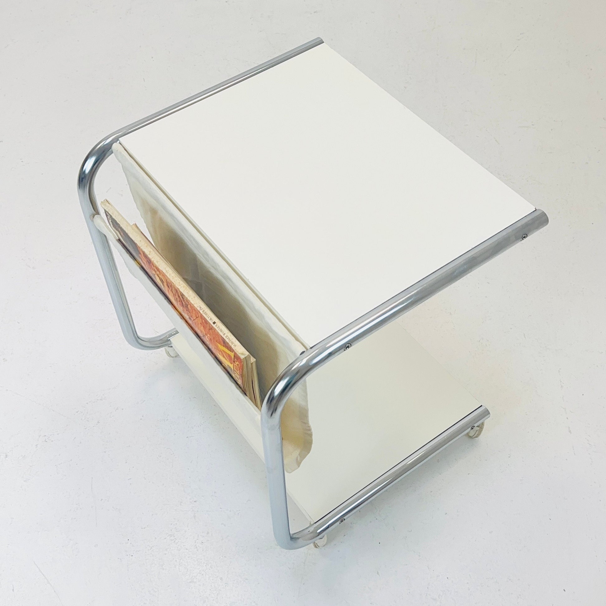Mid century side table - on rolls by Thomas Jelinek for IKEA Sweden 1980s