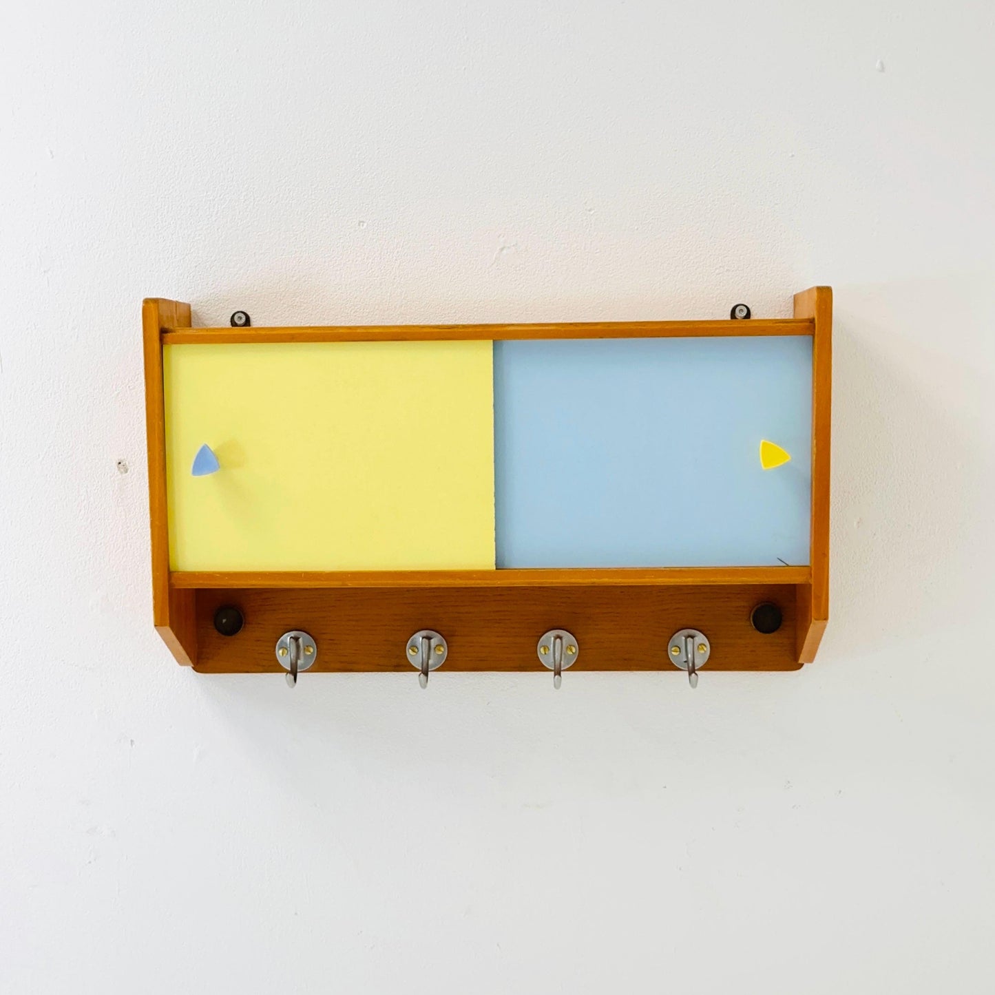 Vintage kitchen wooden wall cabinet colorful, medicine cabinet , 1960s Germany