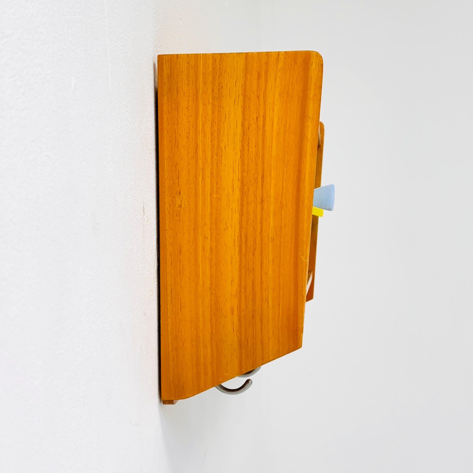Vintage kitchen wooden wall cabinet colorful, medicine cabinet , 1960s Germany