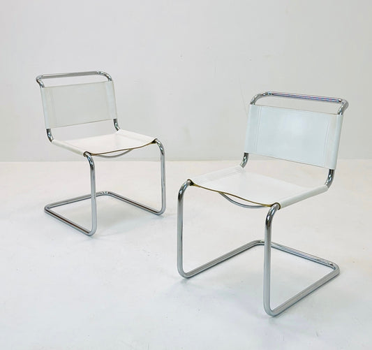 set of 2 Mid-Century Bauhaus S33 Chair by Mart Stam of Italy 1980s