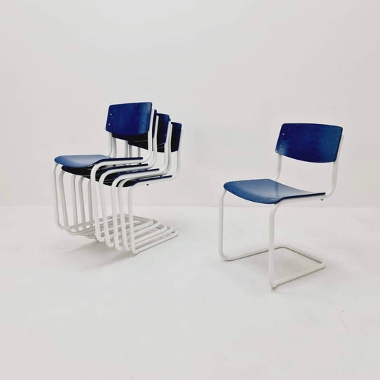 Set of 6 Mid century Bauhaus / S 43 cantilever chairs by Mart stam Thonet Orginal Germany 1970S