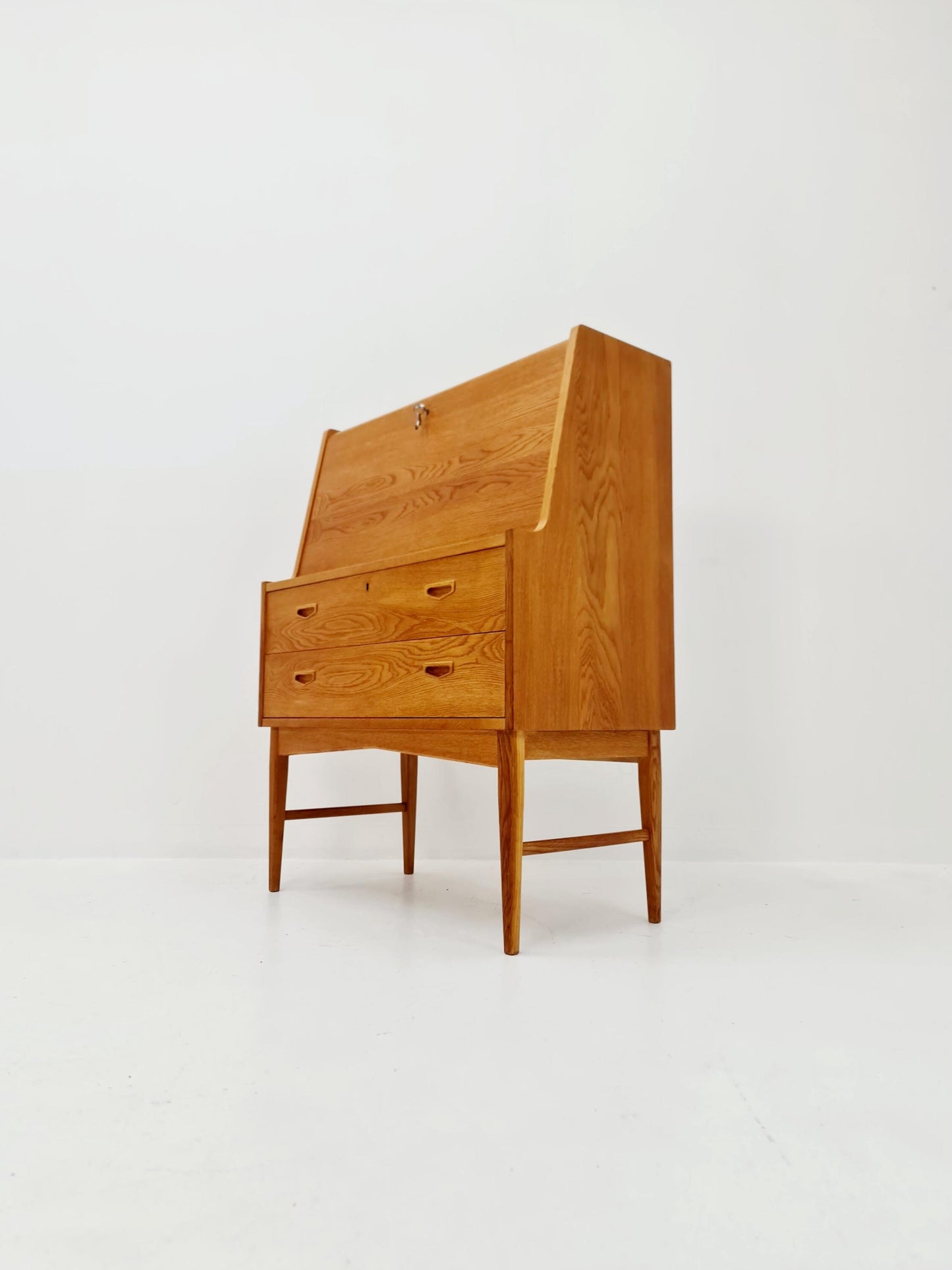 Midcentury Danish vintage oak secretary, vanity /Make up table By Arne Wahl Iversen, 1960s