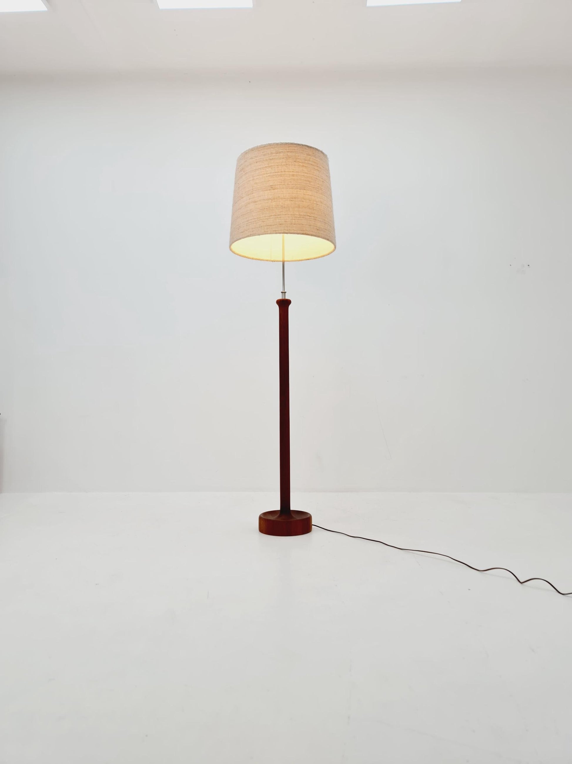 Rare Midcentury Danish floor lamp by KIRK solid teak, 1960s