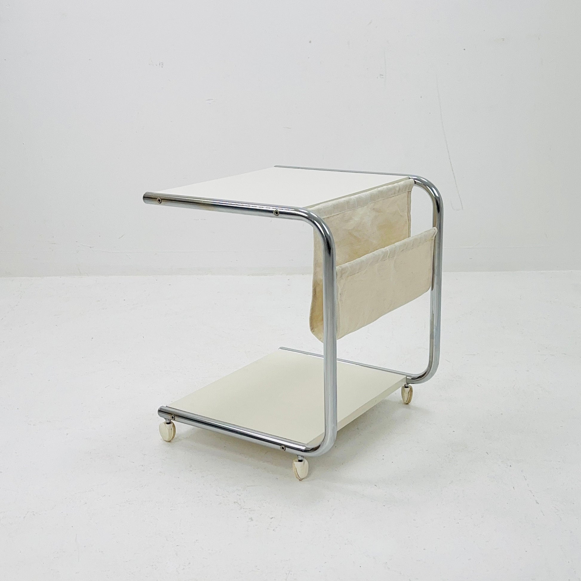 Mid century side table - on rolls by Thomas Jelinek for IKEA Sweden 1980s