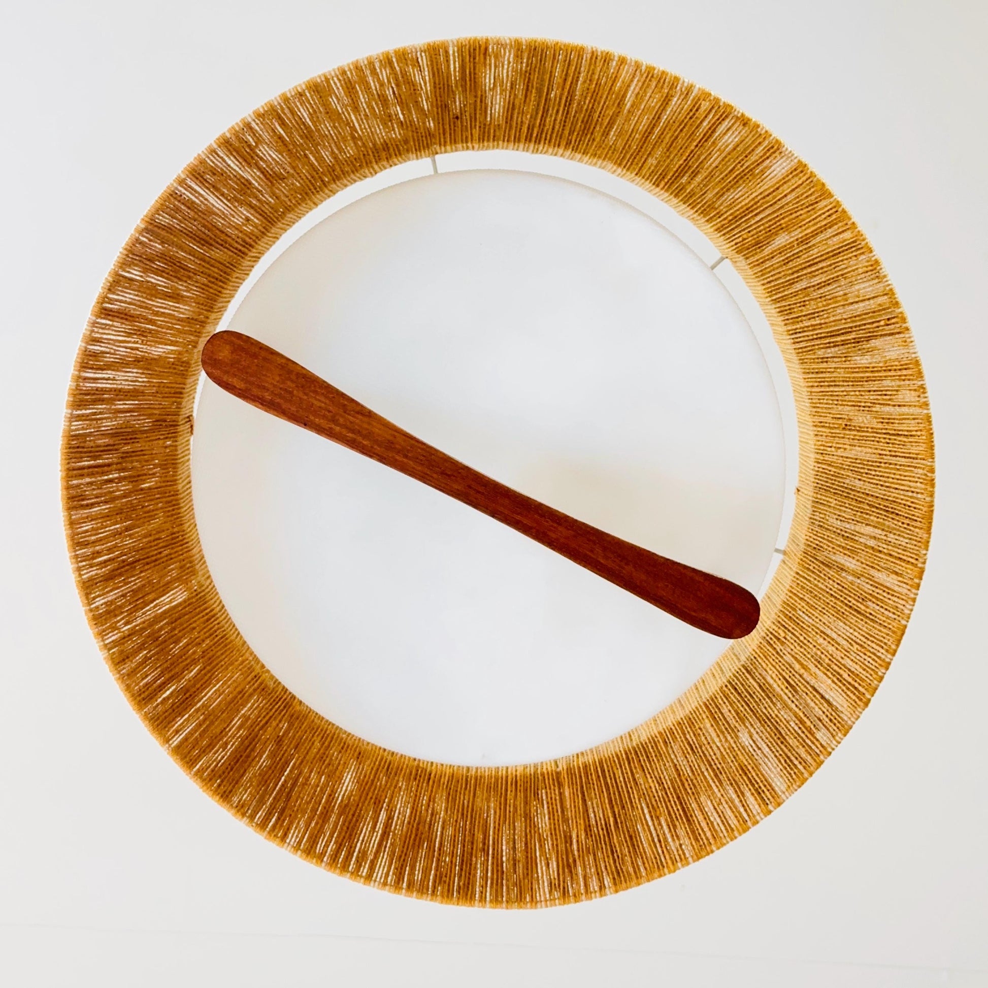 Mid century Pendant lamp sisal by Temde 1960s Germany