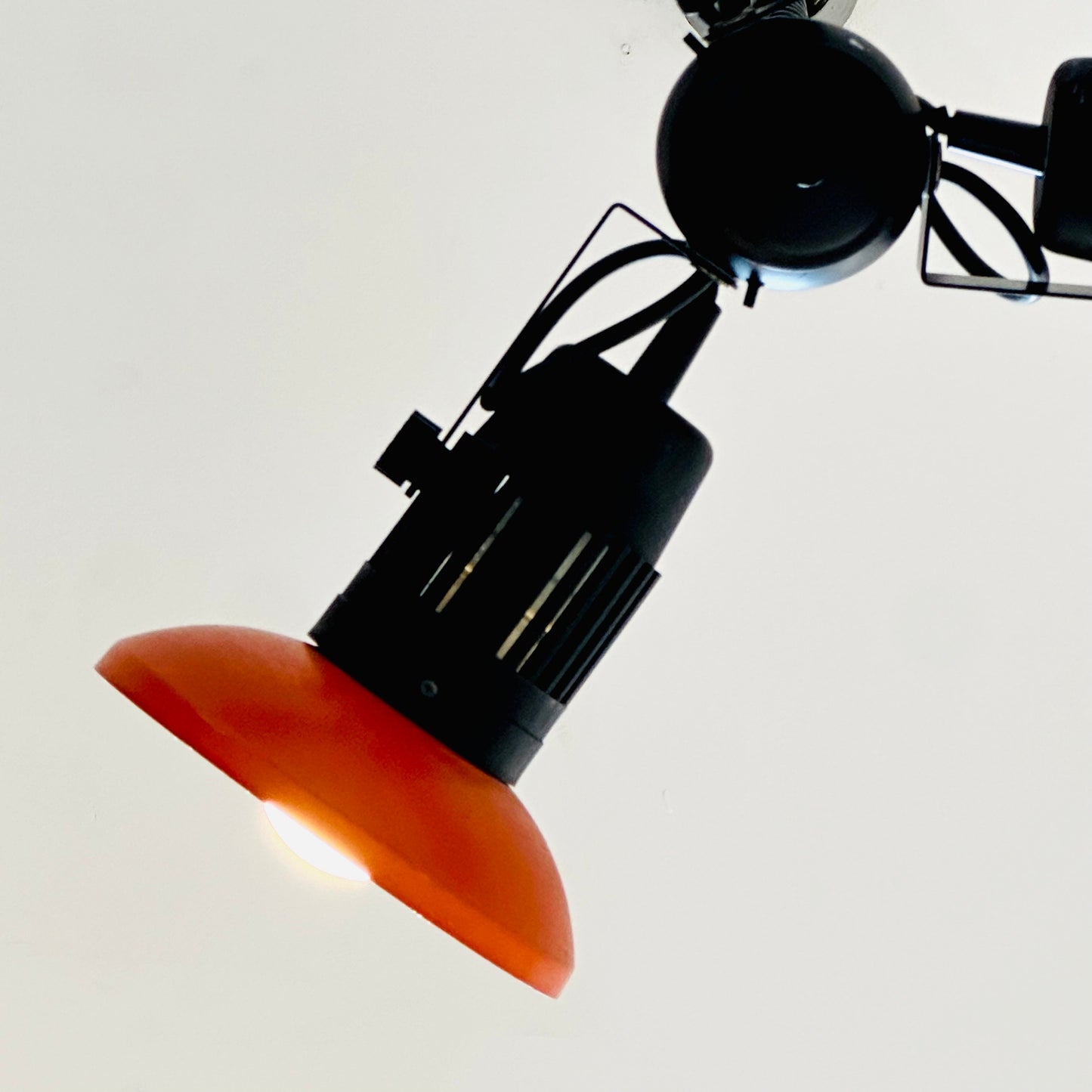 Space age Atomic Orange Three Adjustable Spot pendant lamp 1970s Germany