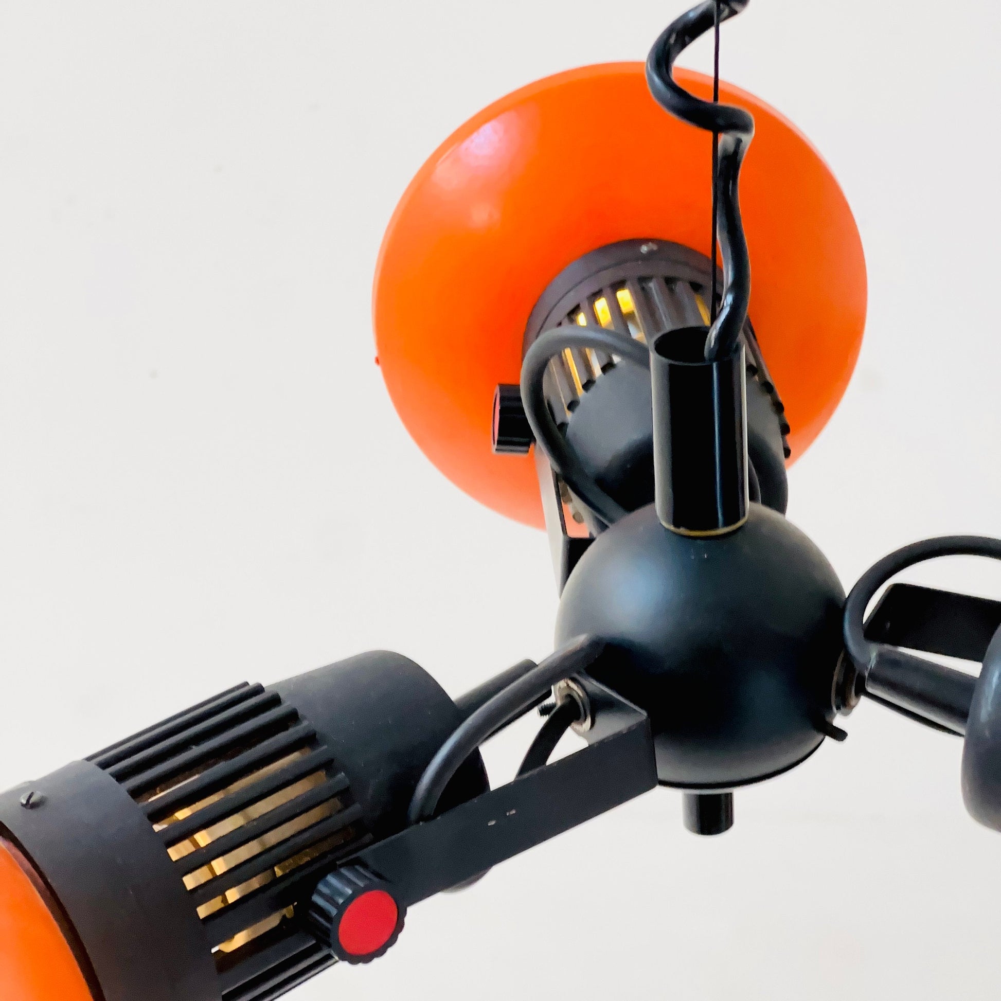 Space age Atomic Orange Three Adjustable Spot pendant lamp 1970s Germany