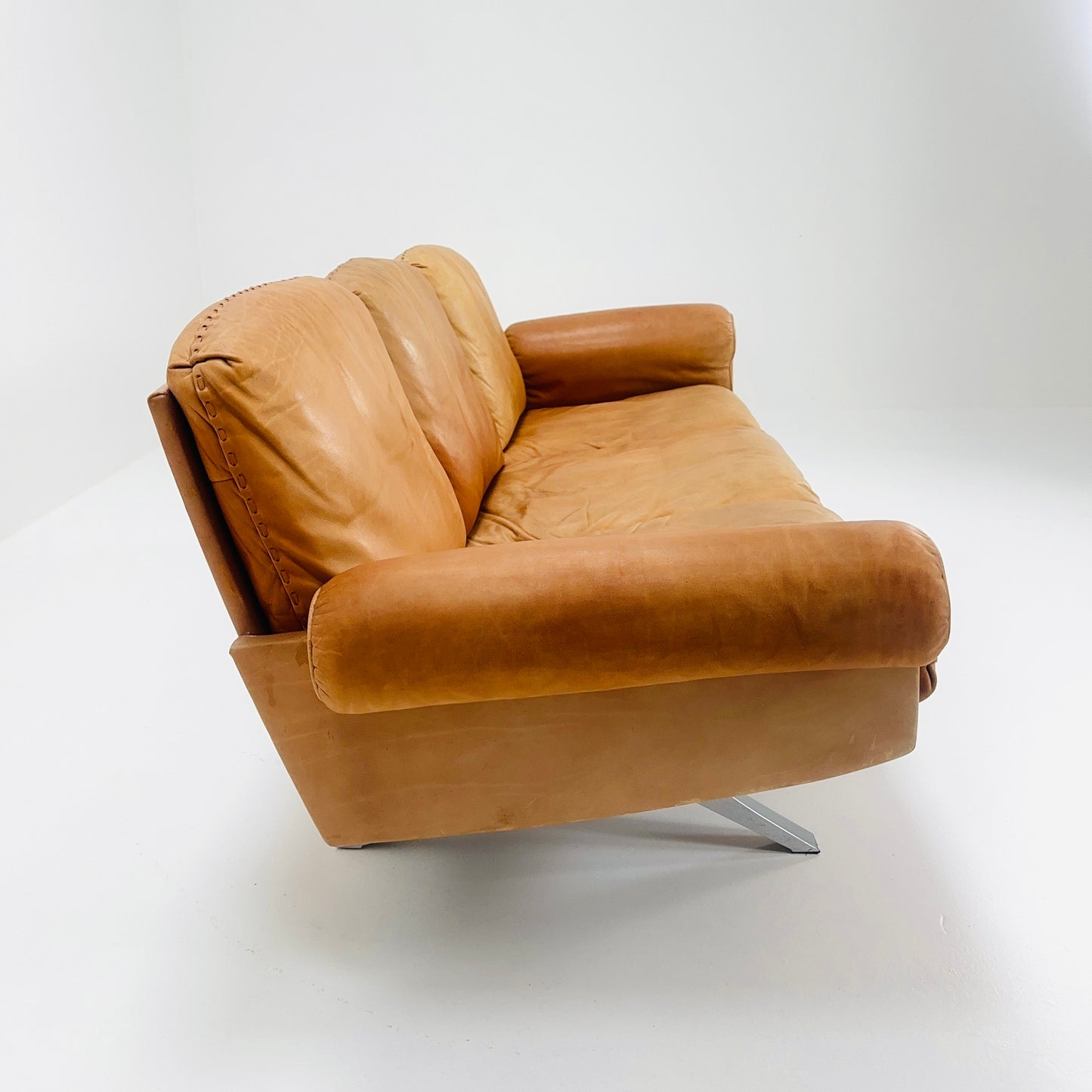 Mid Century De Sede "DS-31" 3-seater sofa in cognac leather, Switzerland 1970s