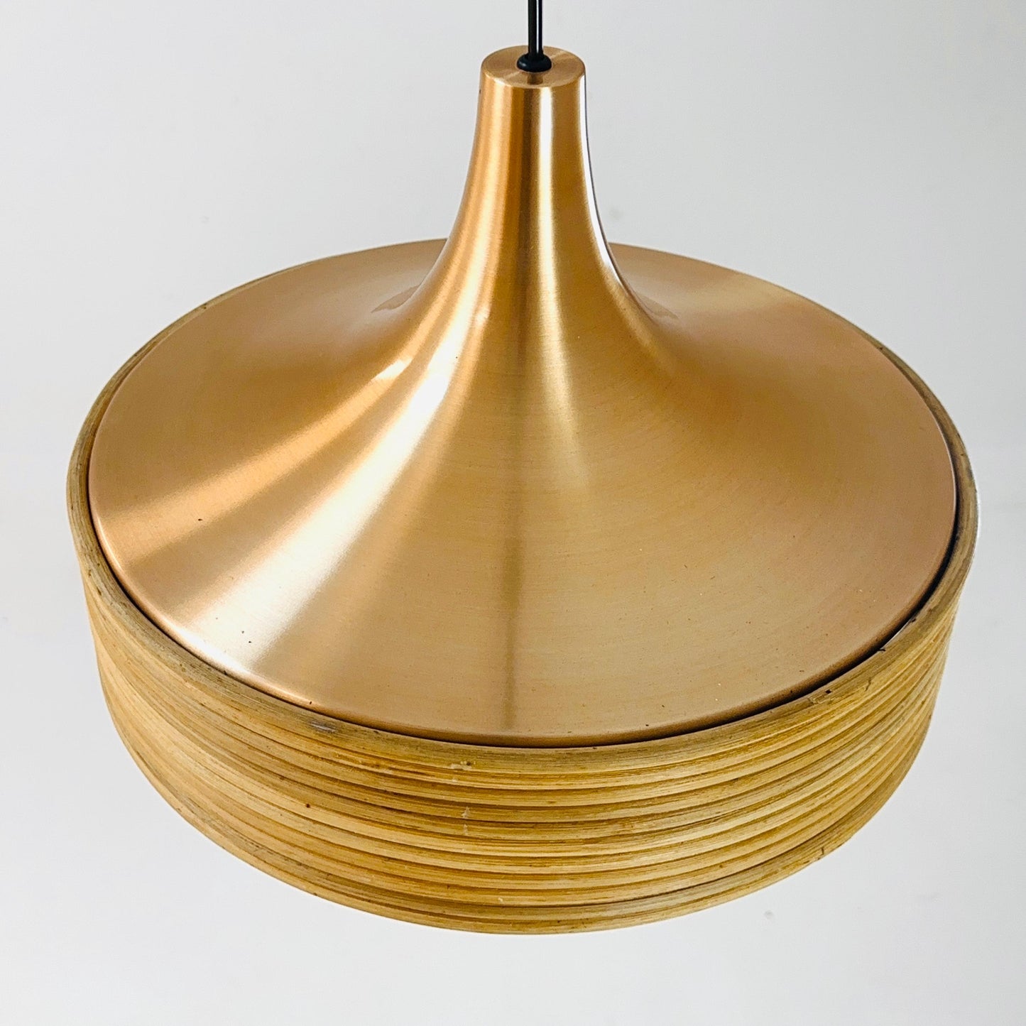Mid century Bamboo rattan pendant lamp by Gabriella Grespi 1960s