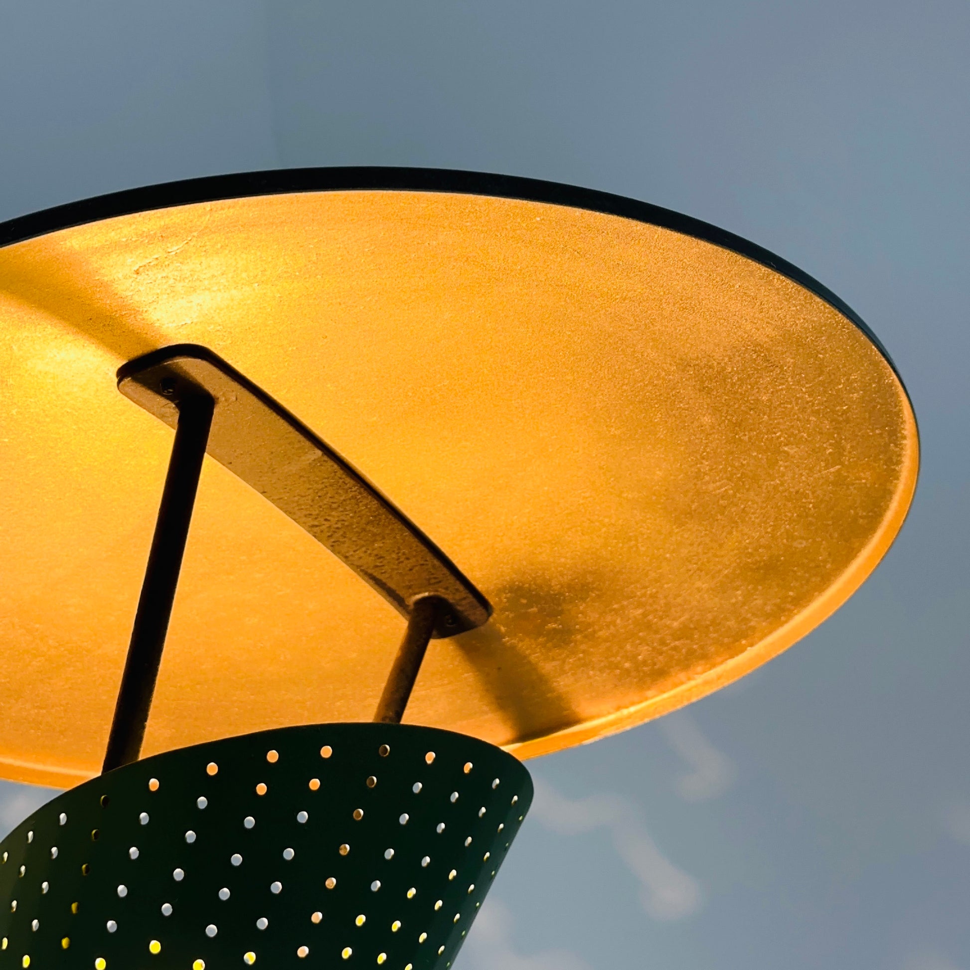 Mid century Metal & brass wall lamp by Jacques Biny, 1950s