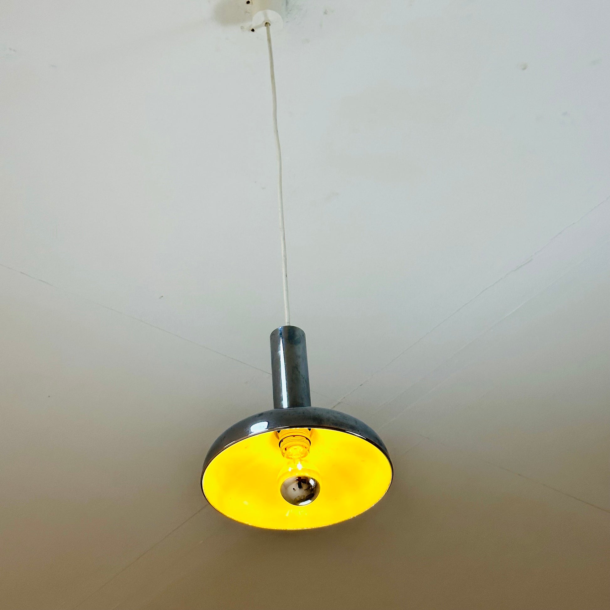 Mid century Chrome-plated metal pendant lamp, Germany 1960s