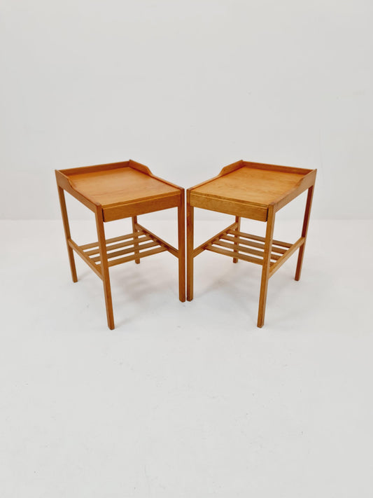 Swedish nightstands mid century design by Bertil Fridhagen for Bodafors ,1964 Set of 2