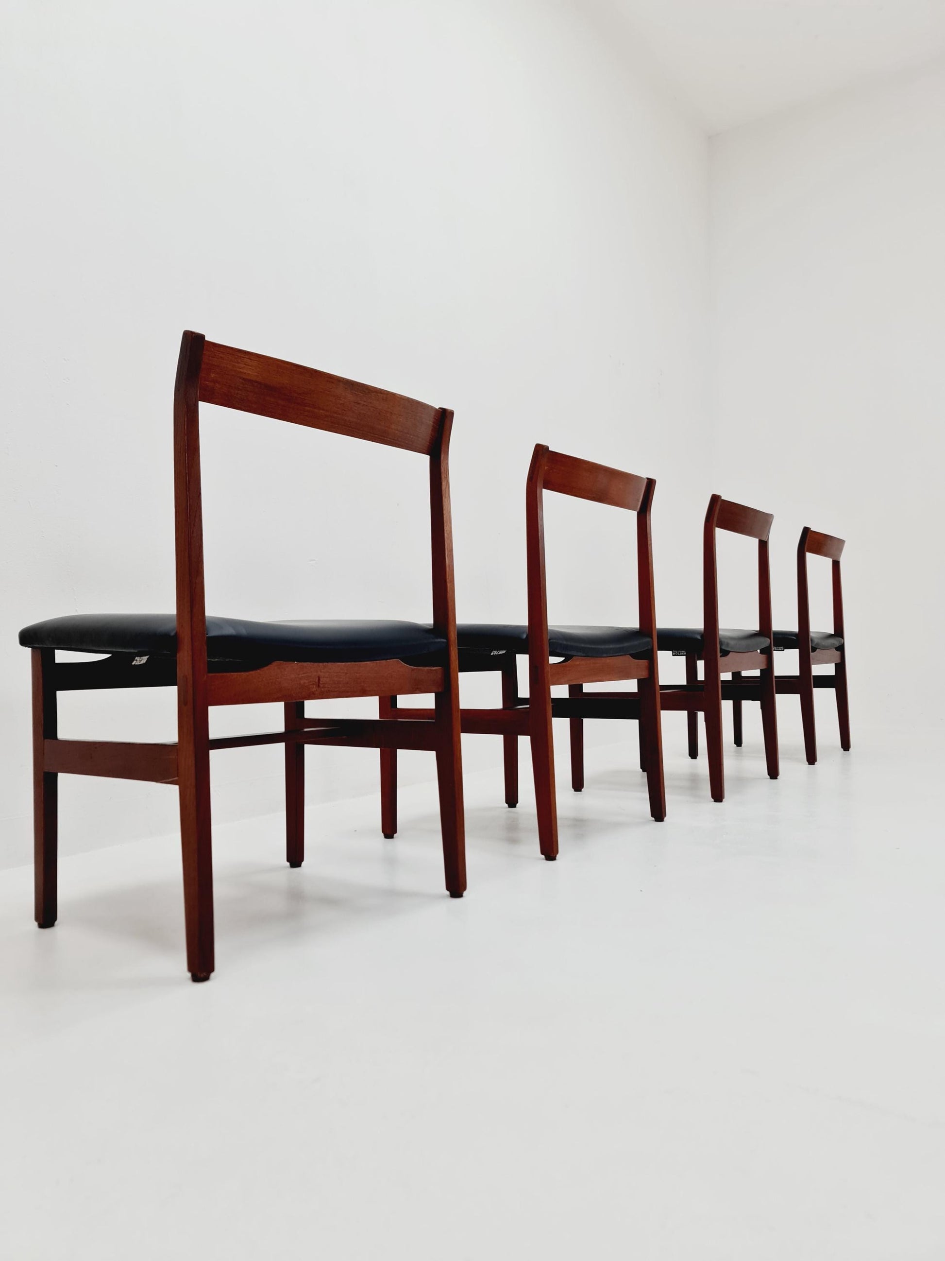 Vintage Danish solid teak dining Chairs 1960s, Set of 4