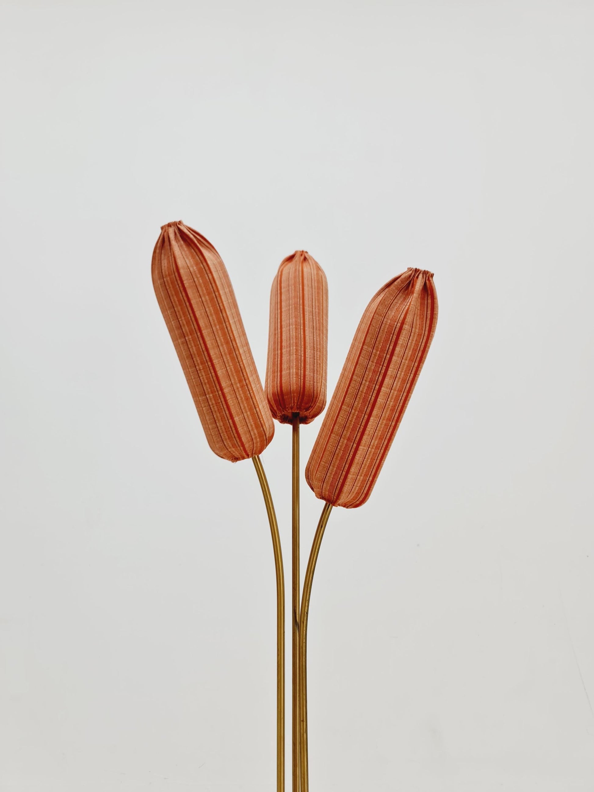 Super rare Mid Century Modern Swedish floor lamp ceramic, wood and brass by Sonja katzin for Asea, 1950s