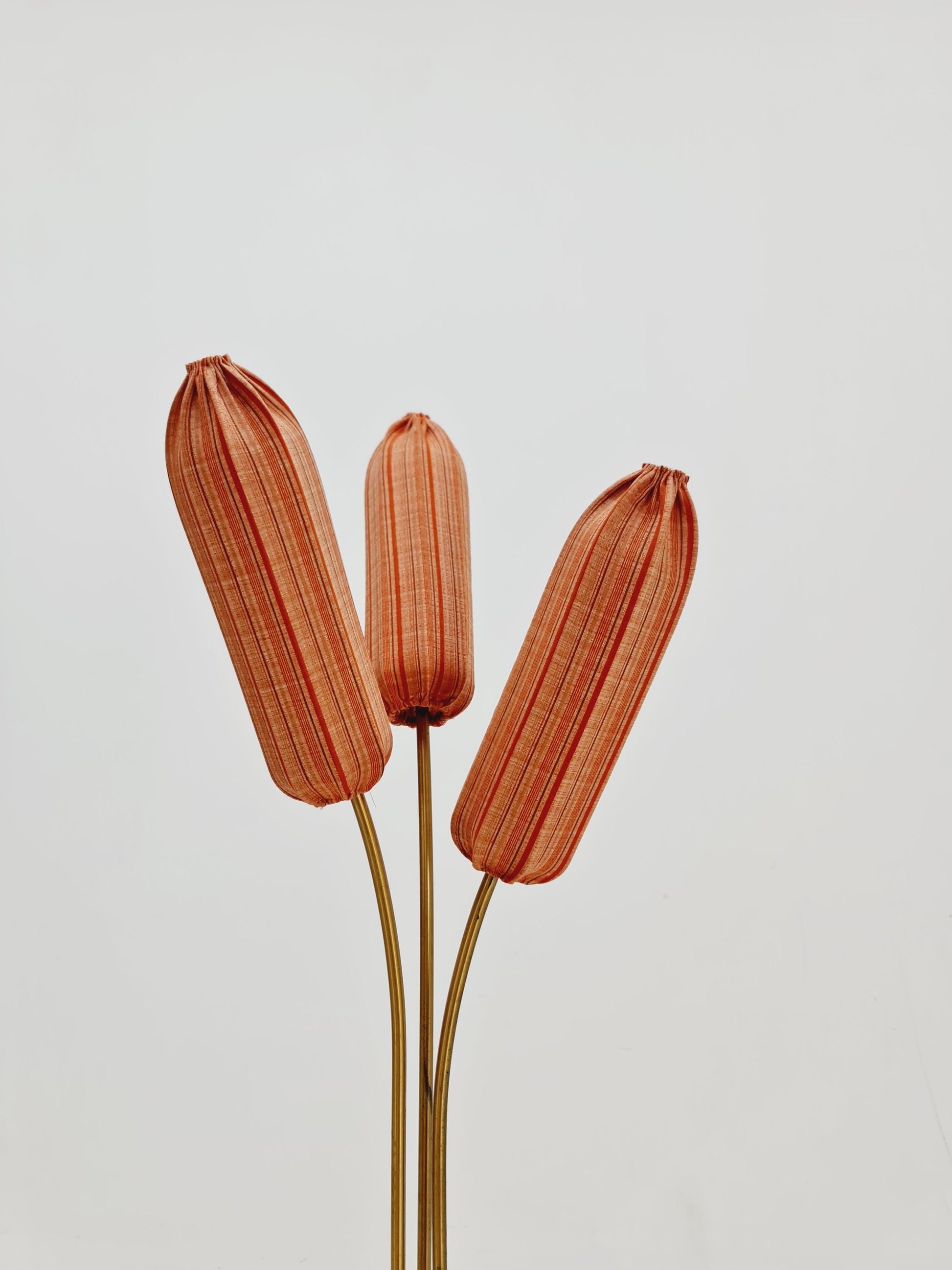 Super rare Mid Century Modern Swedish floor lamp ceramic, wood and brass by Sonja katzin for Asea, 1950s