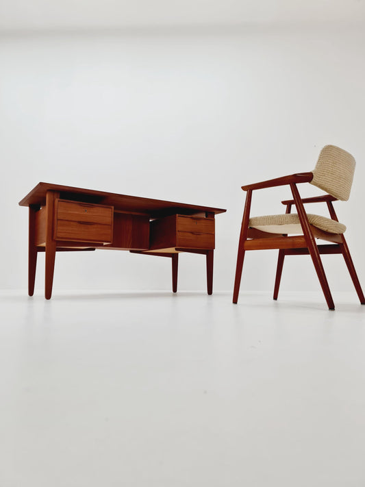 Danish teak desk by Henning Jorgensen for Fredericia Denmark, 1960s