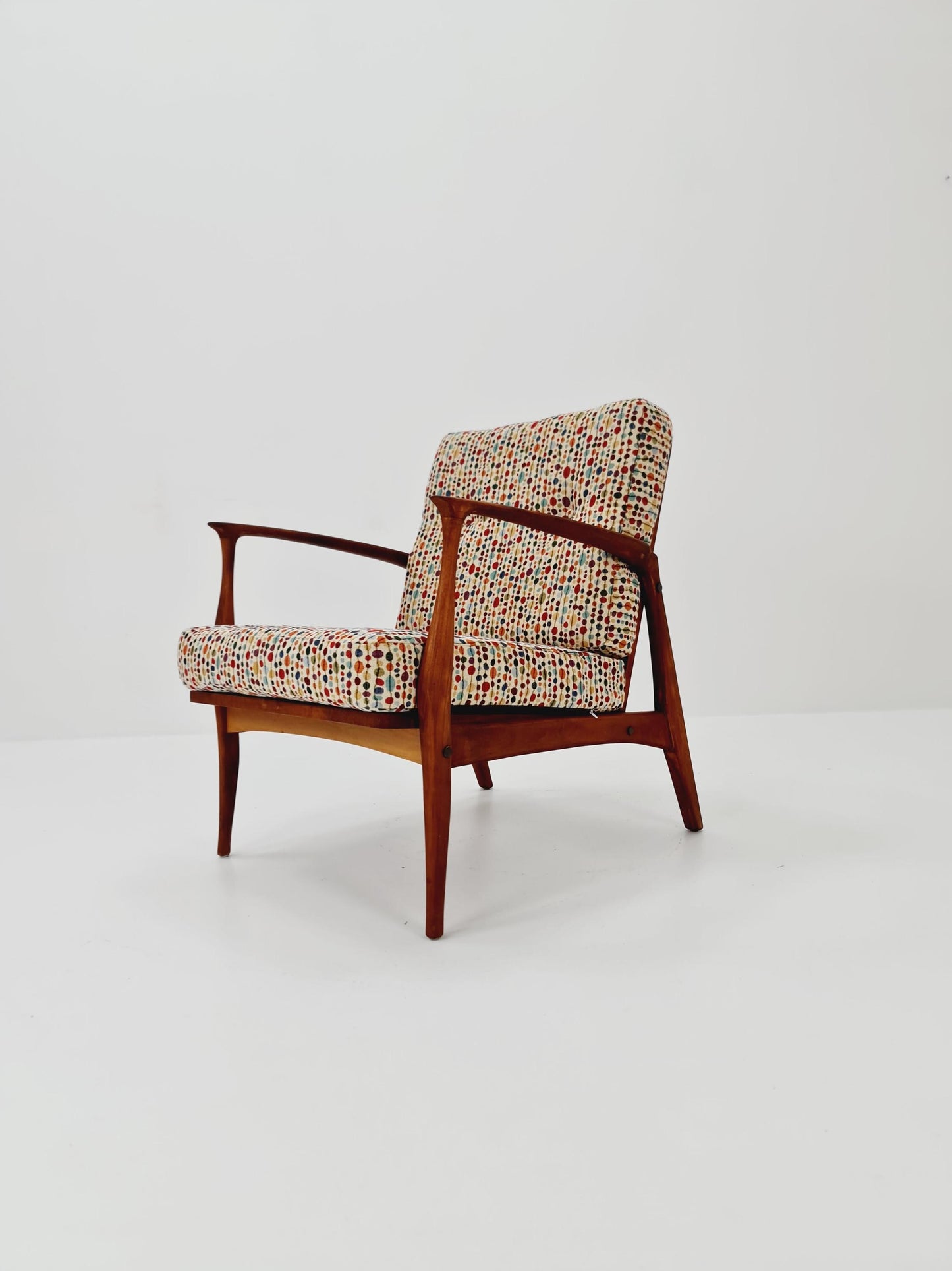 Mid-century German lounge armchair cherry wood , 1960s