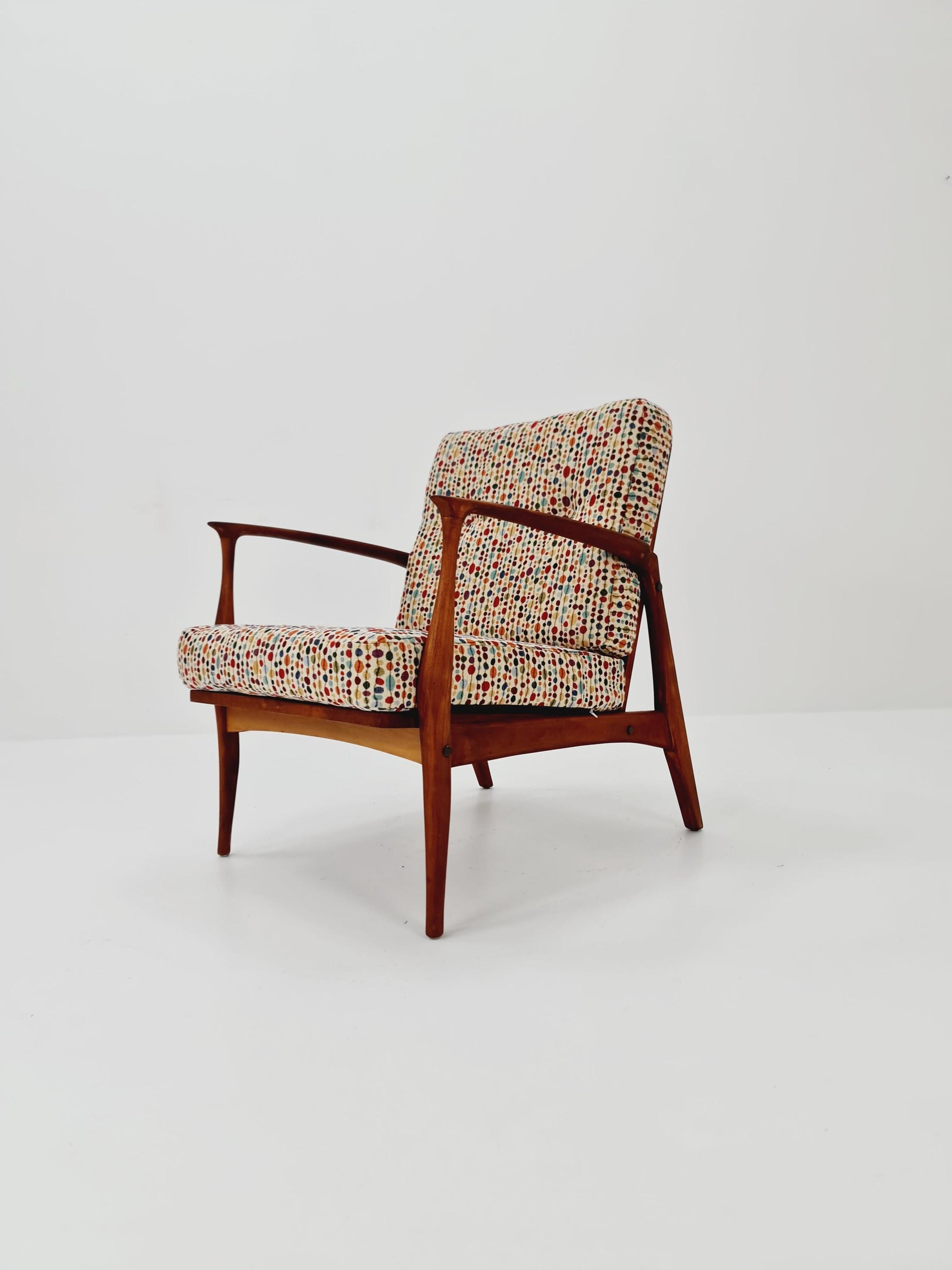 Mid-century German lounge armchair cherry wood , 1960s