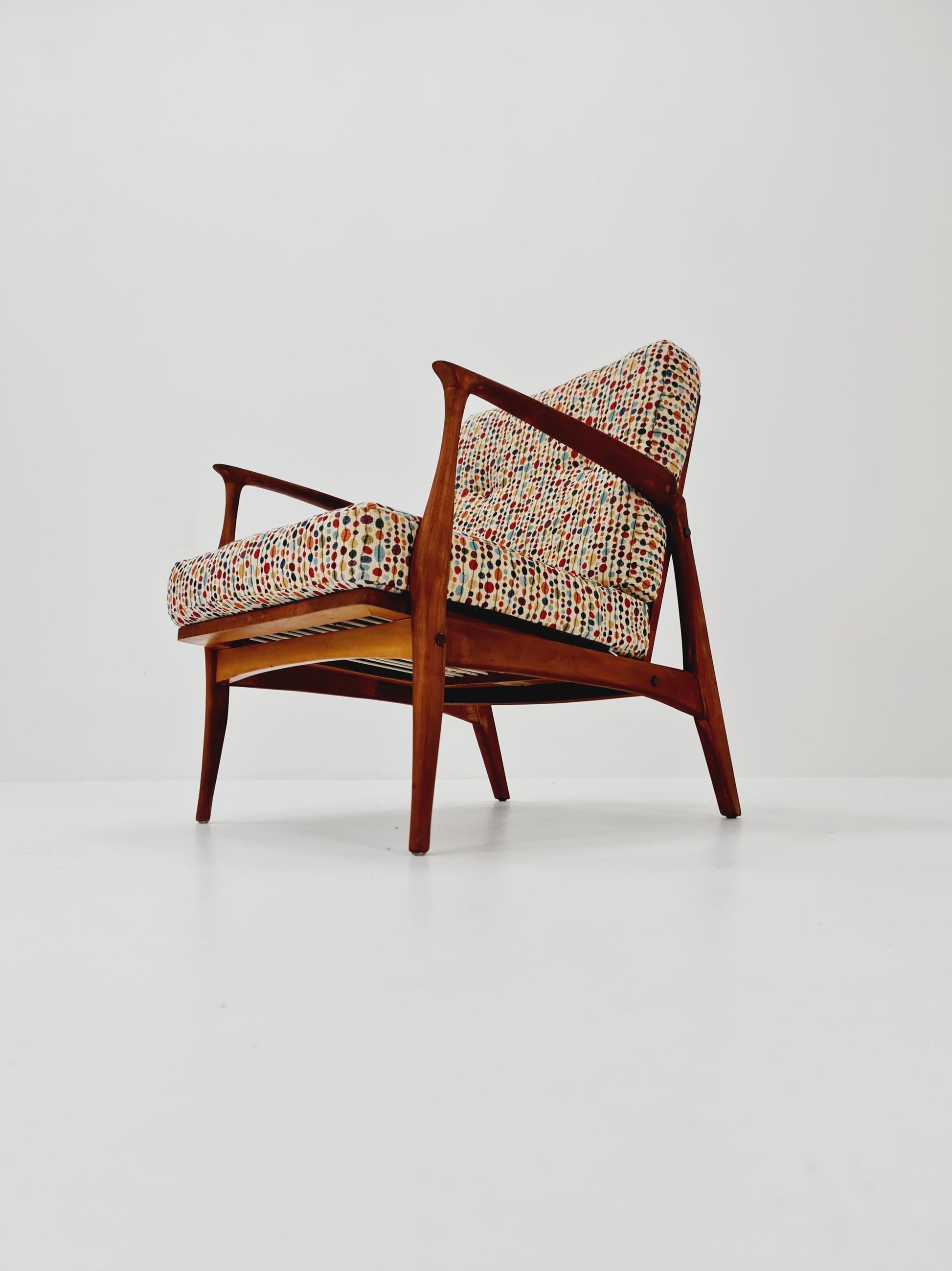 Mid-century German lounge armchair cherry wood , 1960s