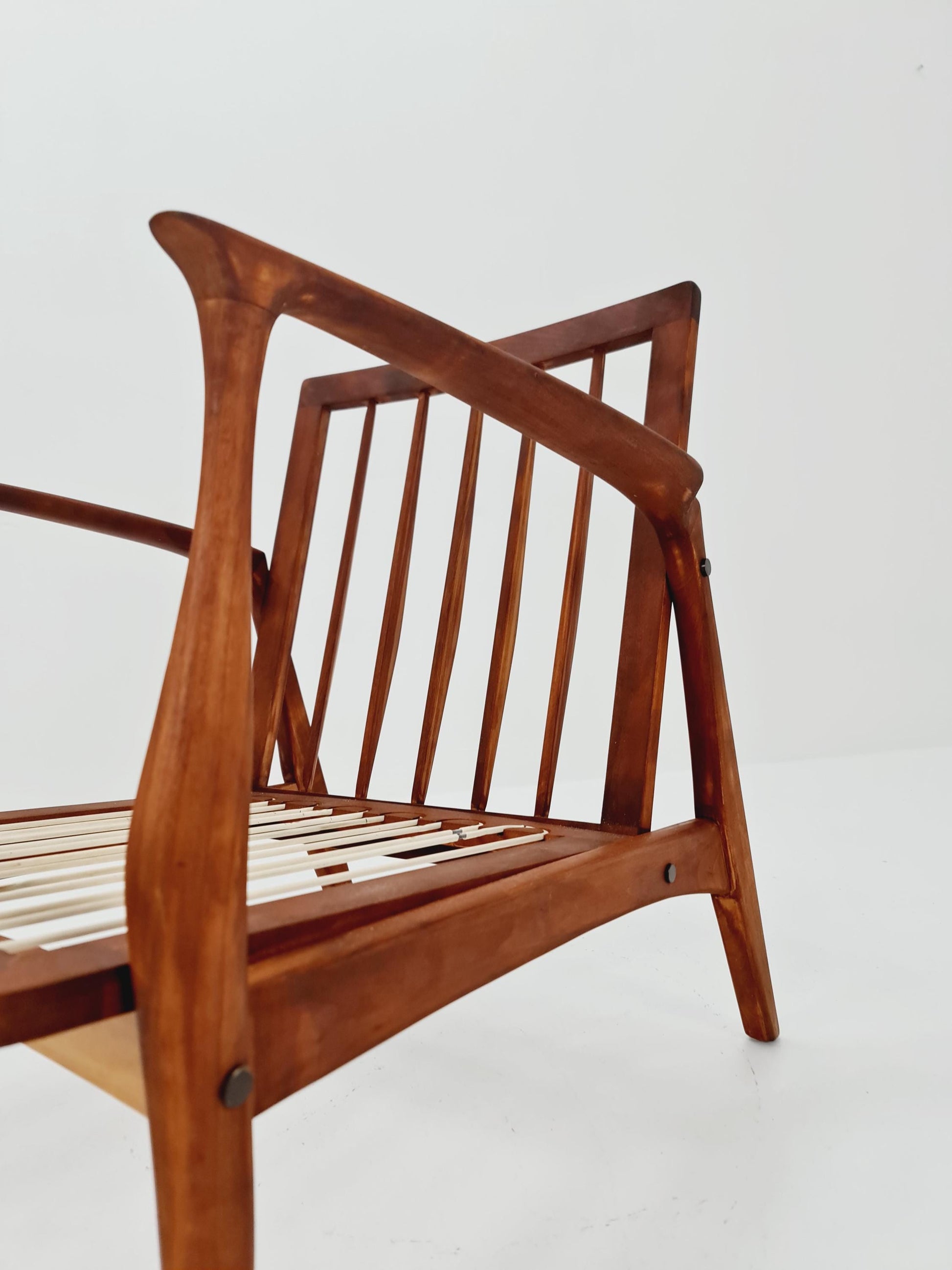 Mid-century German lounge armchair cherry wood , 1960s